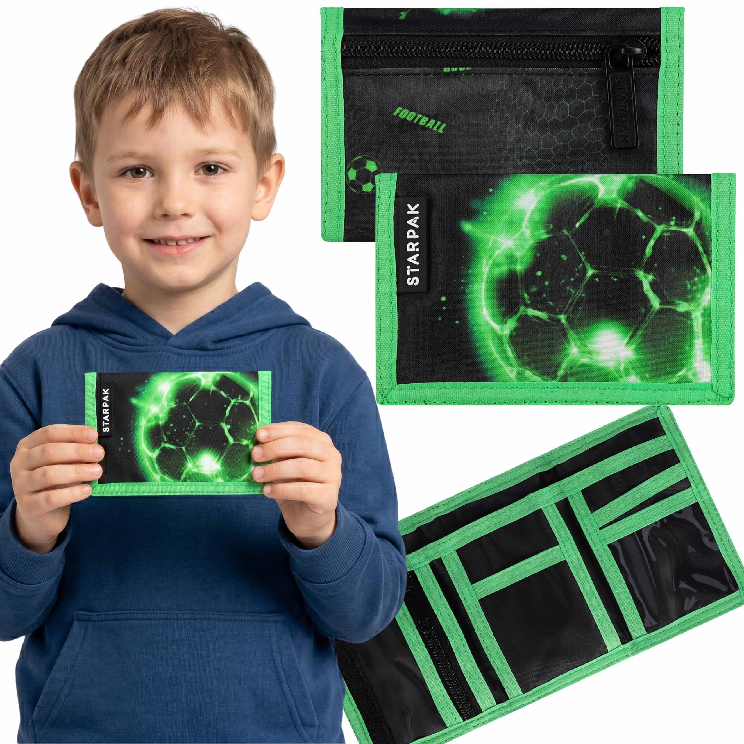 Sarcia.eu Geldbörse Fußball Geldbörse für Jungen mit Klettverschluss, 9×13×1 cm