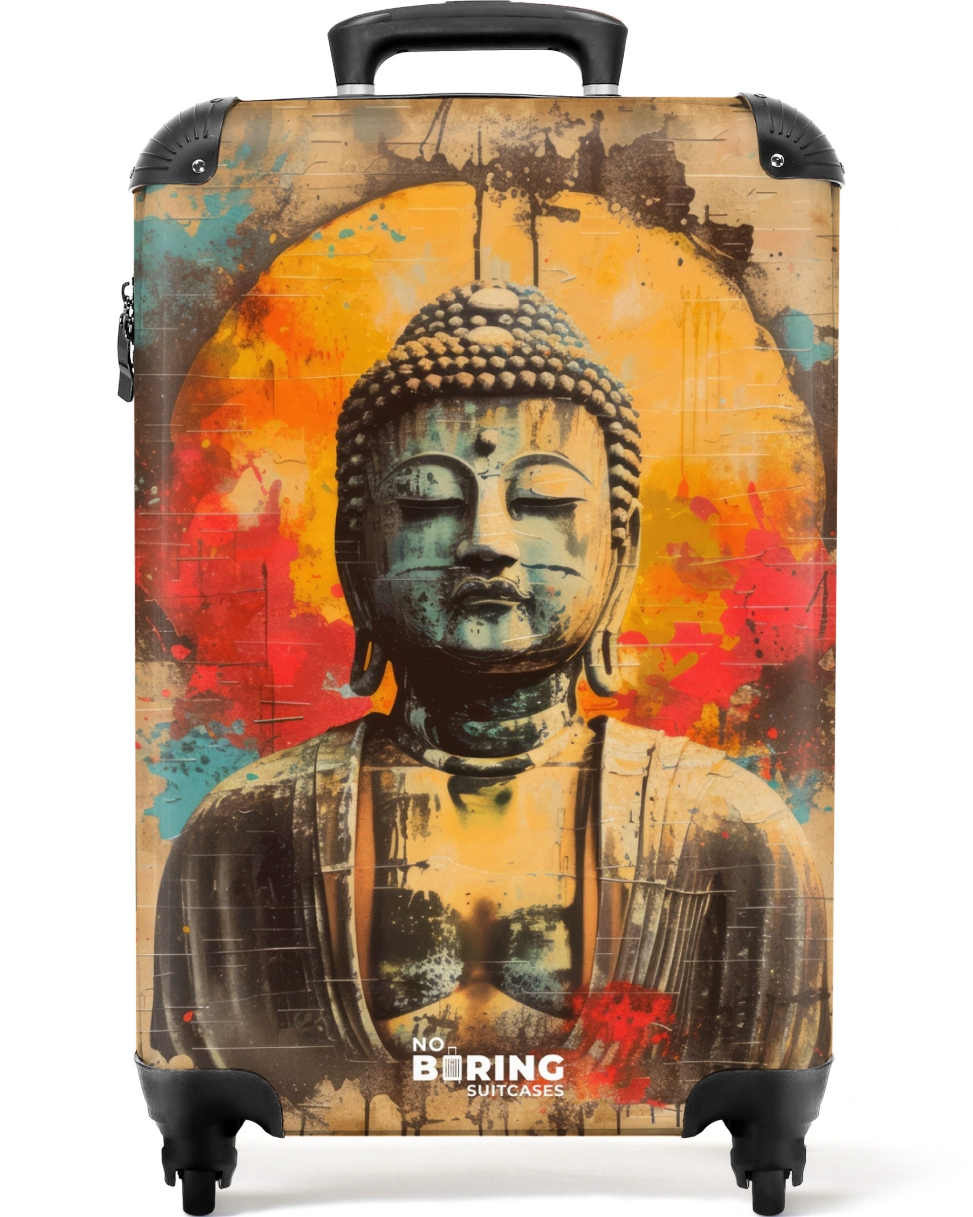 NoBoringSuitcases.com© Hartschalen-Trolley Buddha als Straßenkunstwerk 55x3 günstig online kaufen