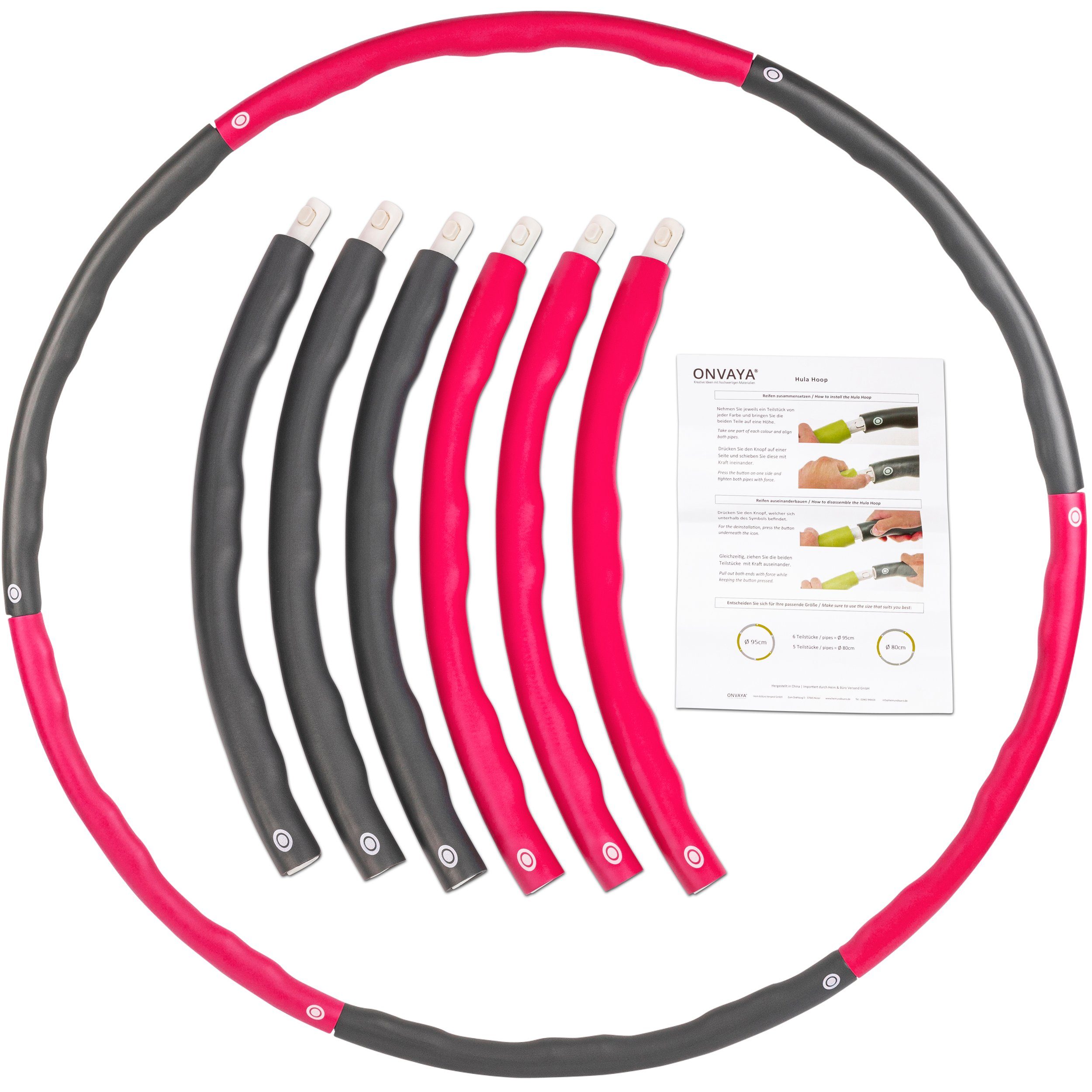 Hula-Hoop-Reifen ONVAYA® Hula für ONVAYA Fitness Reifen Rose Hoop Erwachsene