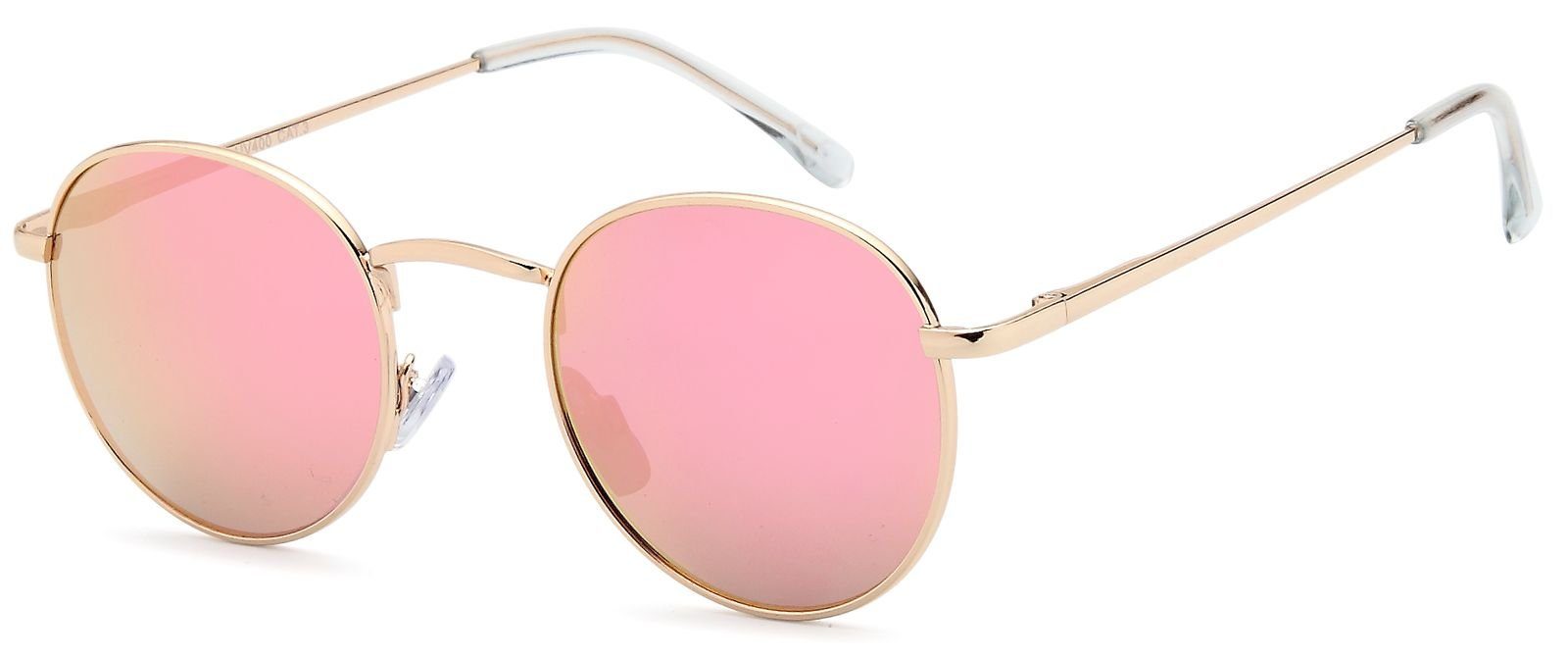 styleBREAKER Sonnenbrille (1-St) Verspiegelt / Gestell verspiegelt Glas Gold Pink