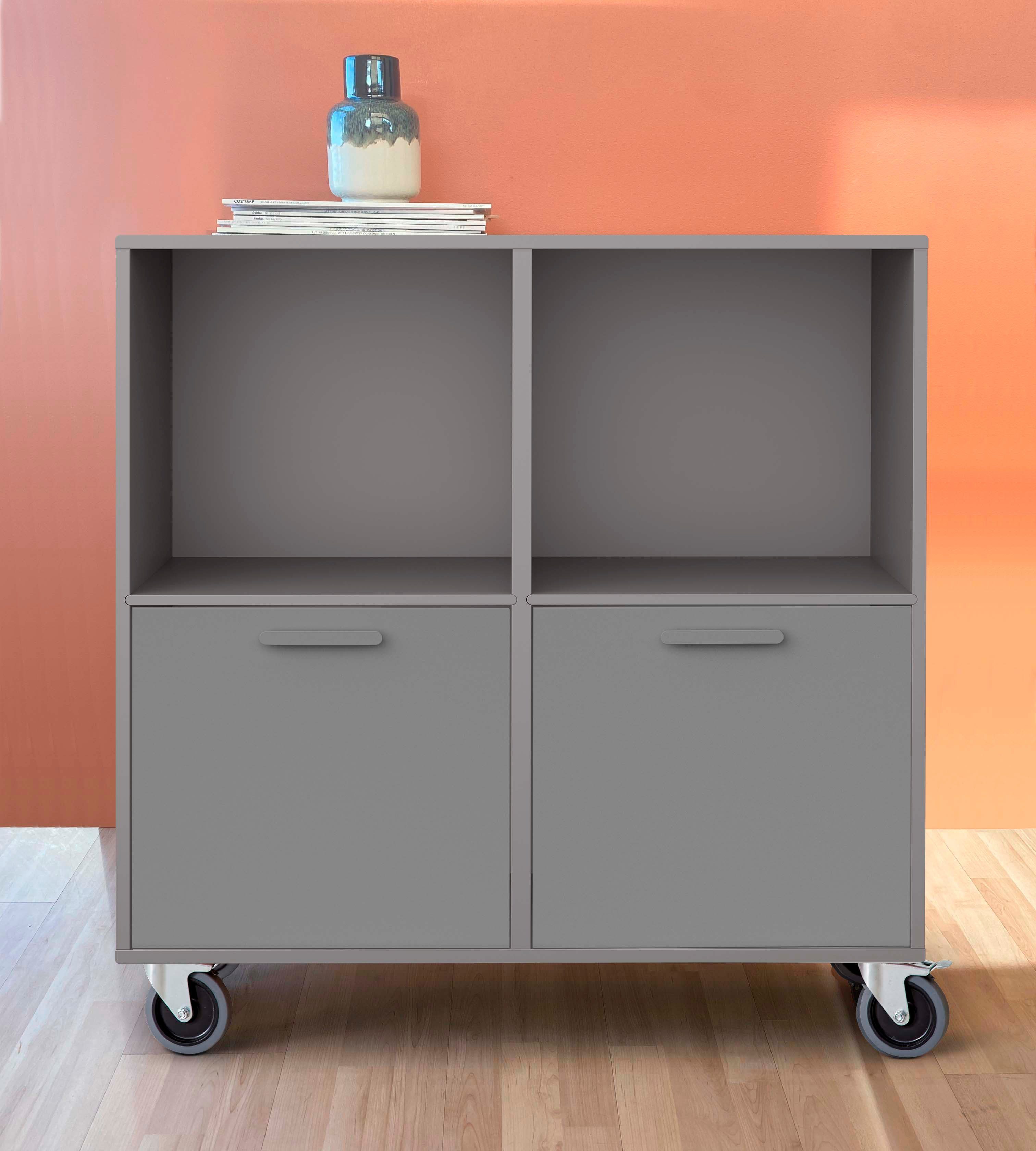 Hammel Furniture Regal Keep by Breite Türen mit Möbelserie | Graphit flexible Rollen, Graphit cm, 2 88,6 und Hammel