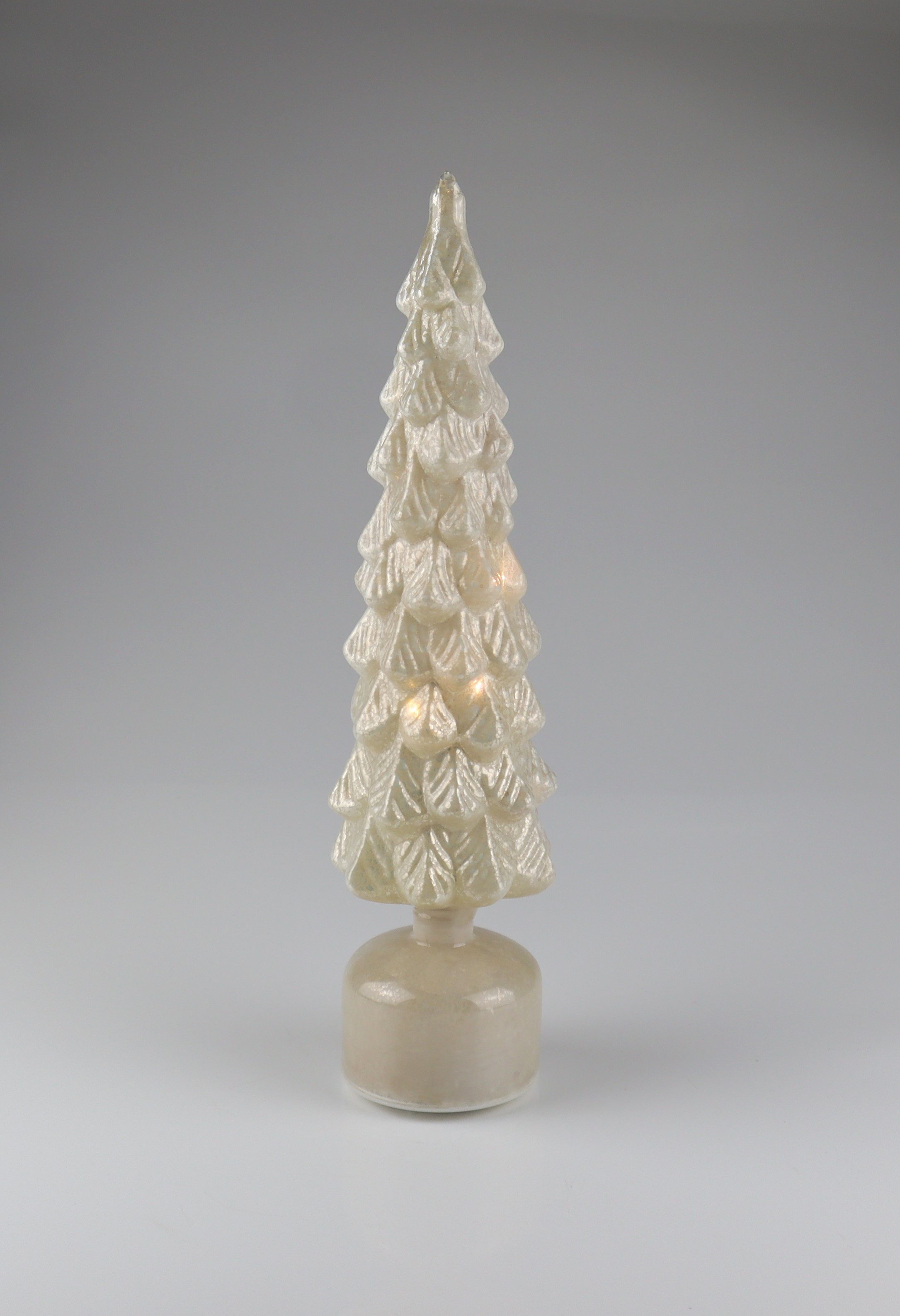 AM Design LED Dekoobjekt Glas-Weihnachtsbaum rotierend, LED fest integriert, 10x35 cm