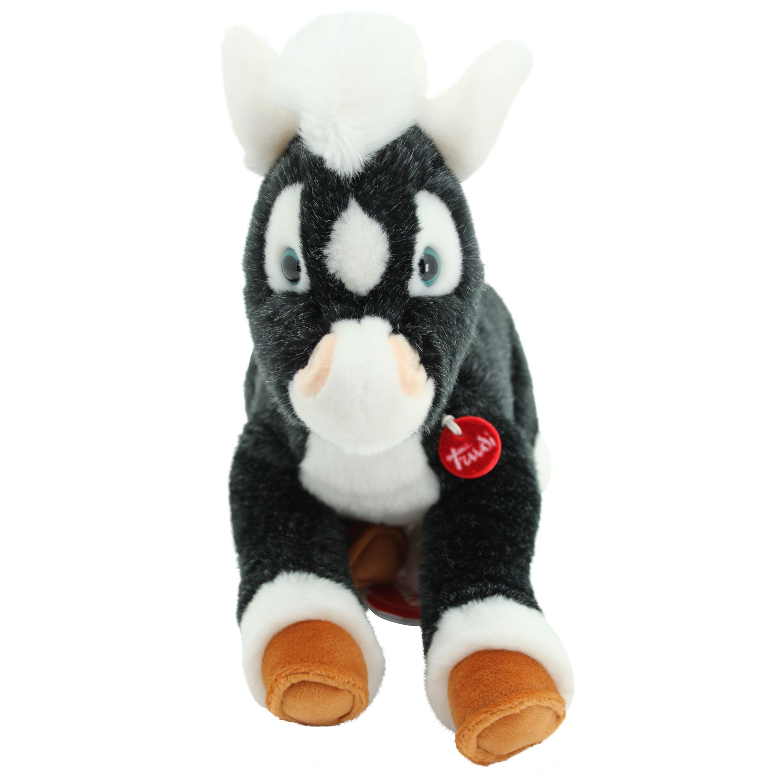 Trudi Kuscheltier 23583 - Plüschpferd liegend Pferd Nelson 45 cm, schwarz/weiß, hochwertiges Kuscheltier, Kuschelpferd, Kinder Spielzeug