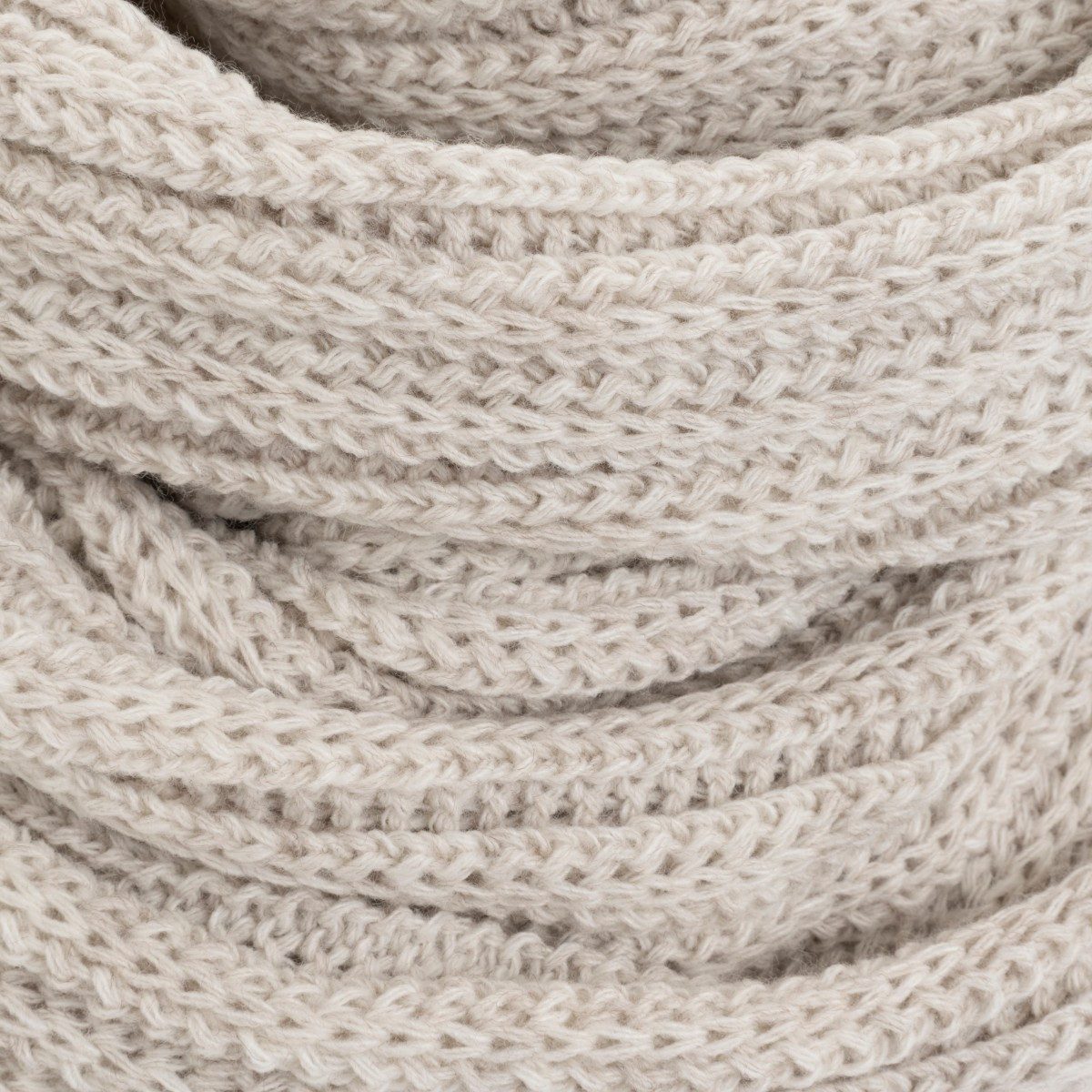 Knit Factory Strickschal Nica Loop Schal Beige One Size Gestreift, (Set, 1-St. Spar-Set), Schal Damen Herren set loop tücher schals winter Strick Mode herbst