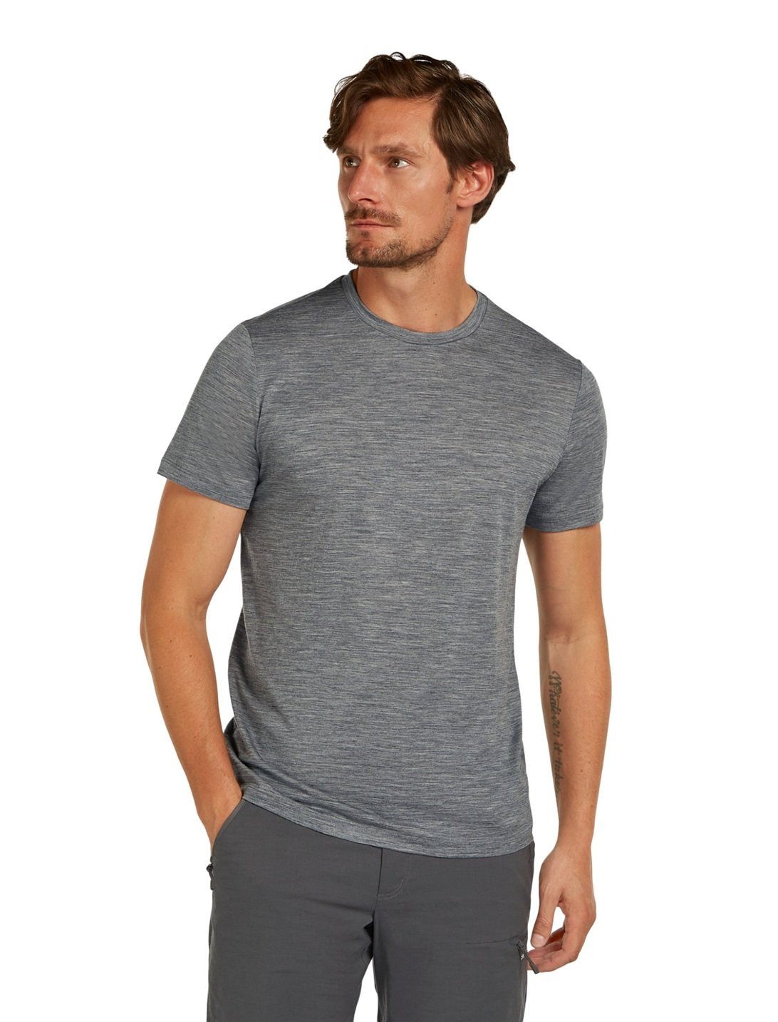 Icebreaker T-Shirt Wander-/Freizeit Merino 150 Tech Lite III (100% Merinowolle) grau