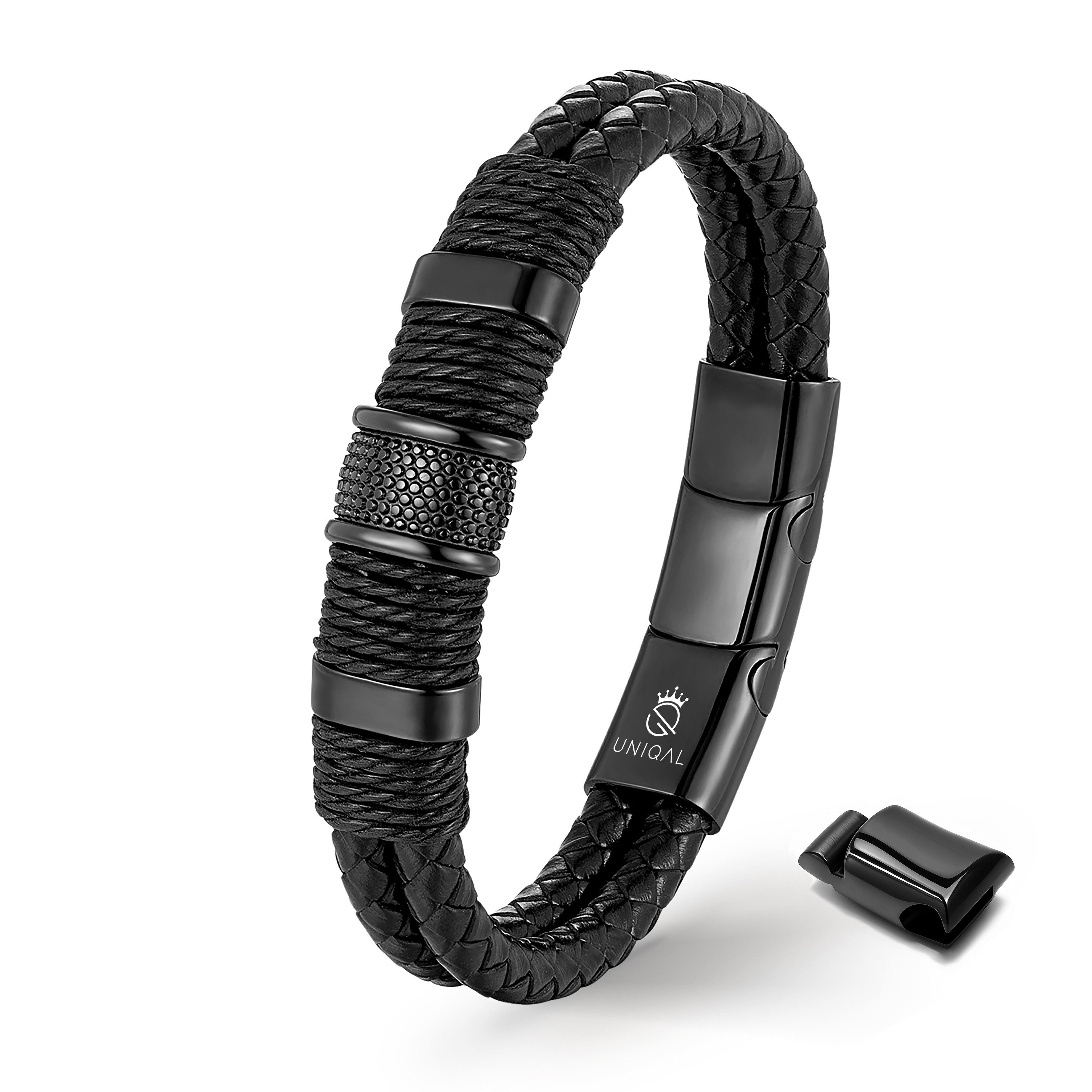 UNIQAL.de Lederarmband PREMIUM STYLE Geflochtenes Echtleder mit Edelstahl & günstig online kaufen