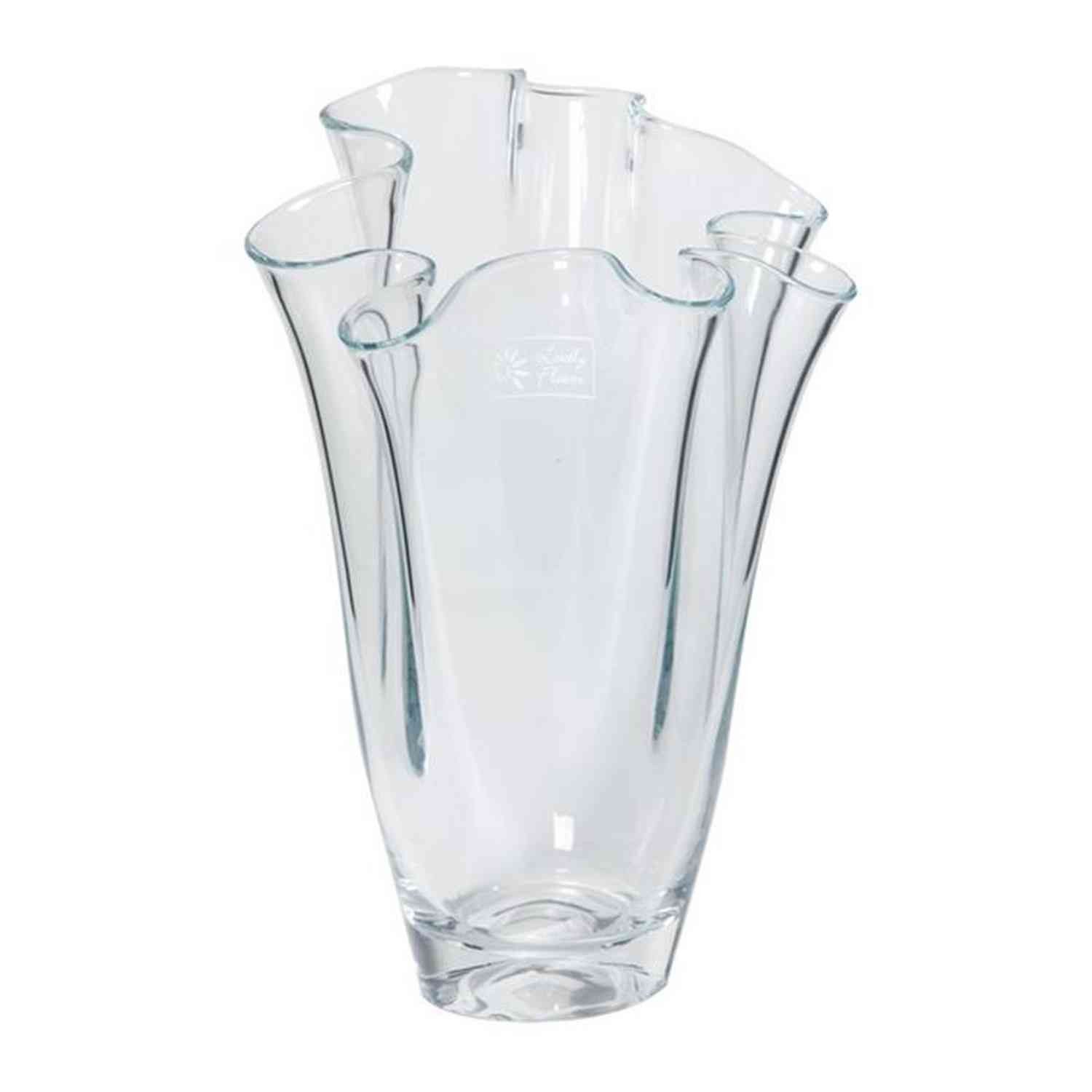 INNA-Glas Dekovase Glasvase Jody, Trichter - blumig, klar, 27cm, Ø 21cm - Deko Vase