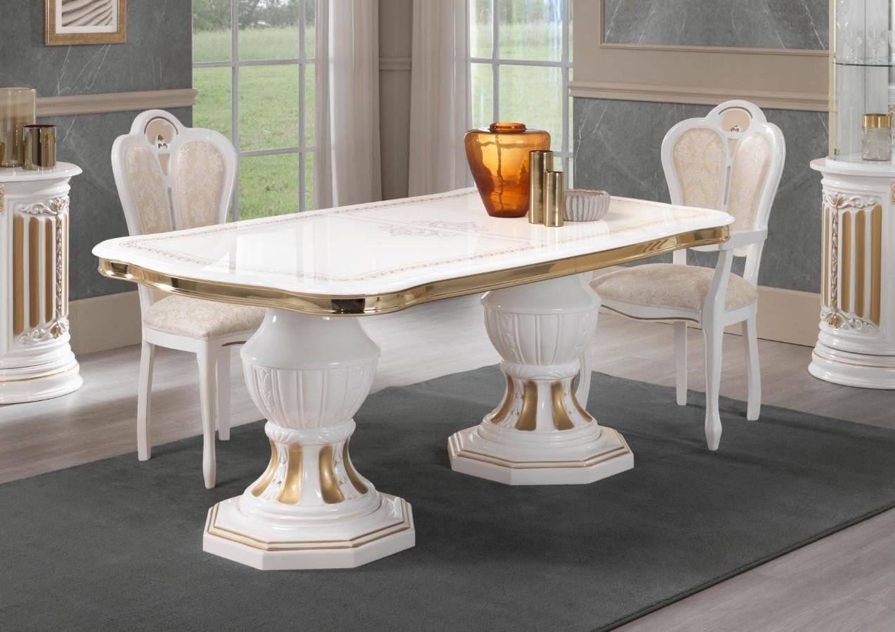 JVmoebel Esstisch esstisch tisch wohnzimmer italienischer tische stil möbel weiss gold, Made in Europa