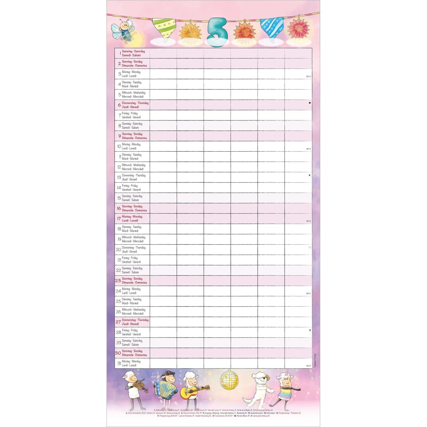 Wandkalender Familienplaner Cartoon 2027 – Bild 4 von 5
