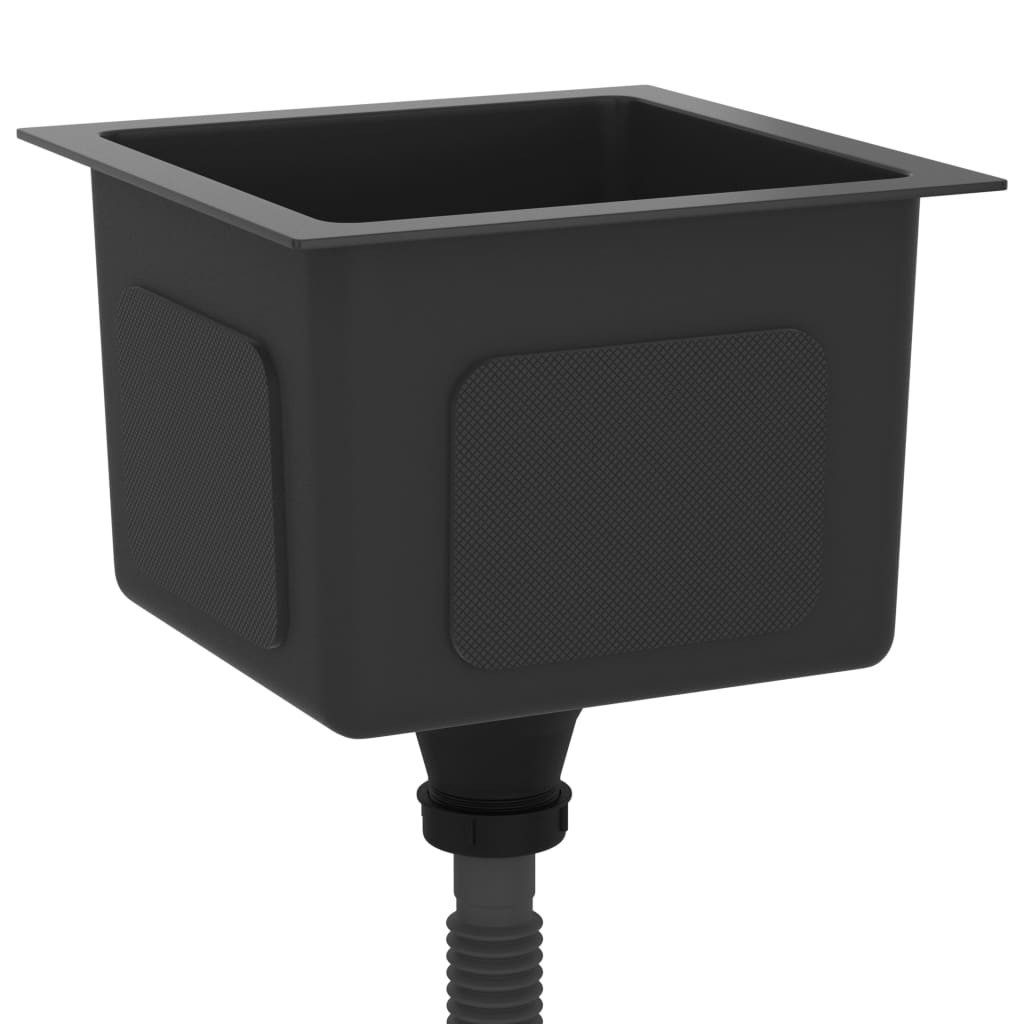vidaXL Kitchen Sink Black - 30 x 30 x 20 cm Kitchen Sink Rectangular Built-in Sink Black, 30/30 cm