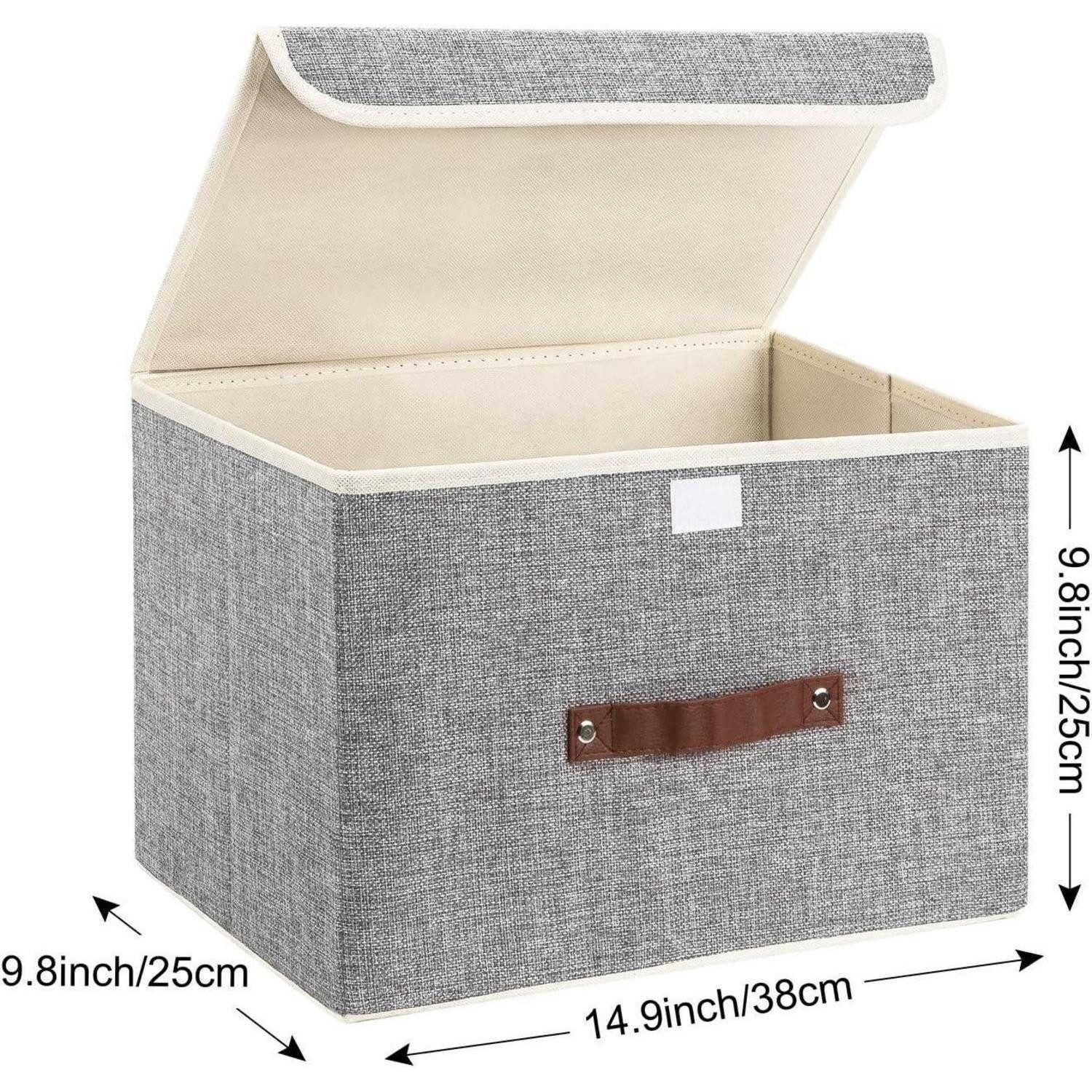 LuxusKollektion Faltbox Faltbare Aufbewahrungsbox mit Deckel Stoff Waschbare Kisten 38x25x25