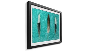 WandbilderXXL Bild mit Rahmen Dancers In Wind, Vogelfedern, Wandbild, in 4 Größen erhältlich