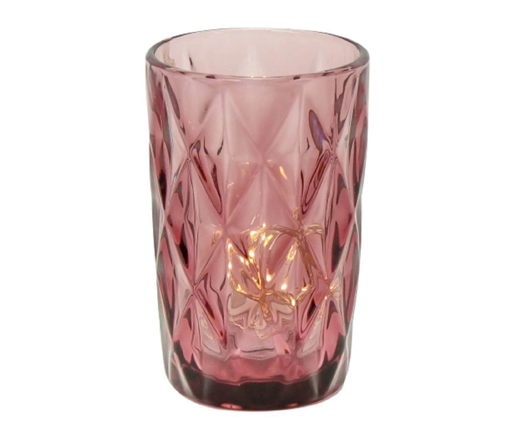 Werner Voß Tasse 4 Stück 300ml Wasser Cocktail Saft Gläser Longdrink Bar Trink Lila Raute Glas