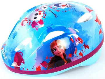 Volare Fahrradhelm Disney Kinder Fahrradhelm Fahrrad Schutzhelm Helm Kinderhelm Kinderfahrradhelm Frozen Eiskönigin Elsa Volare Blau, Belüftungsöffnungen, Kinnriemen mit Klickverschluss, Antiinsektennetz, Größe :51-55cm