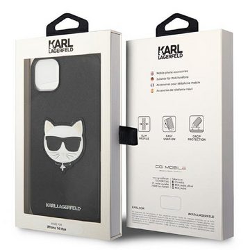 KARL LAGERFELD Handyhülle Case iPhone 14 Plus Katze Kunstleder 6,7 Zoll, Kantenschutz