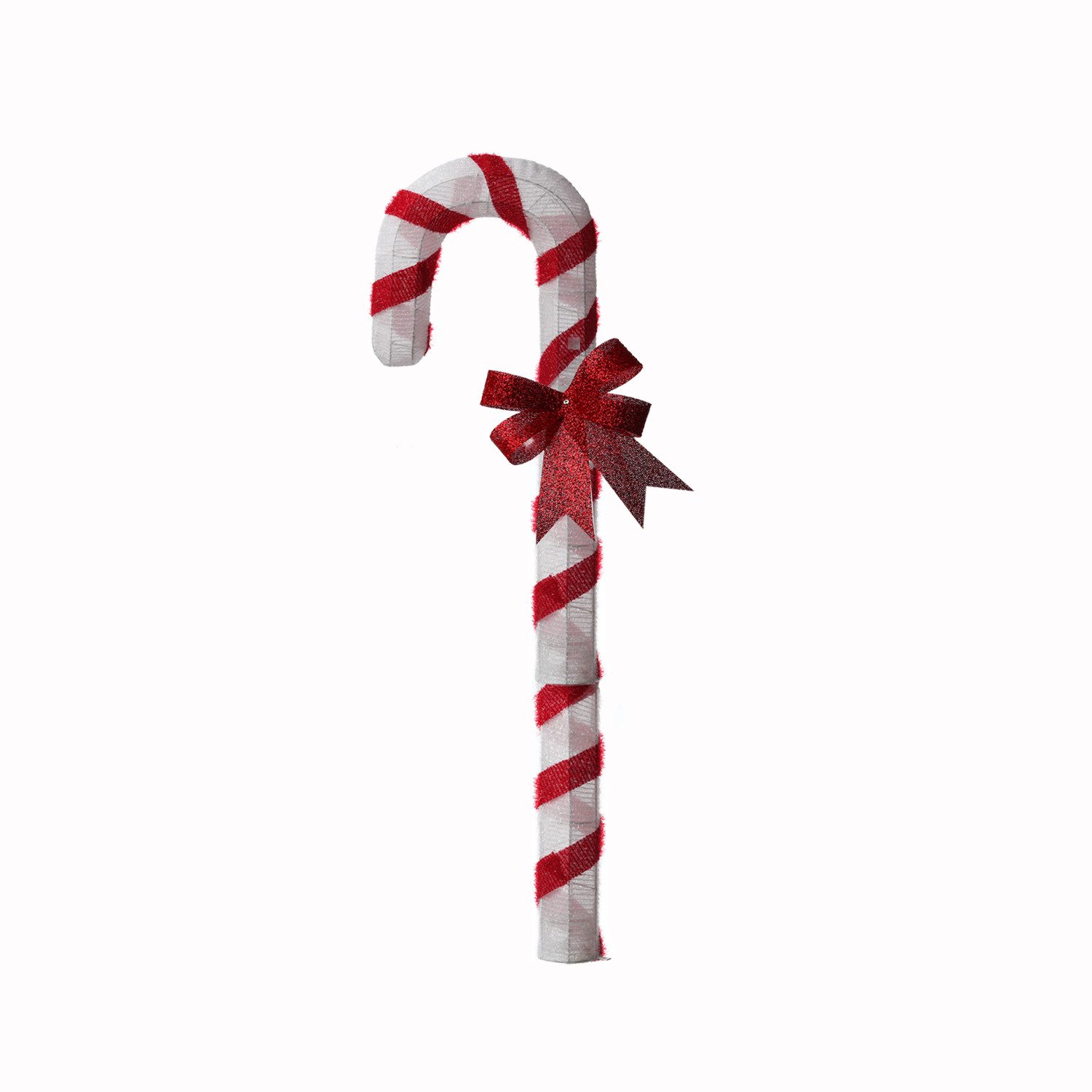 MARELIDA LED Dekoobjekt LED Zuckerstange mit Schleife XL Gartendeko Außen Weihnachtsdeko 1,2m, LED Classic, warmweiß (2100K bis 3000K) – Bild 2 von 5
