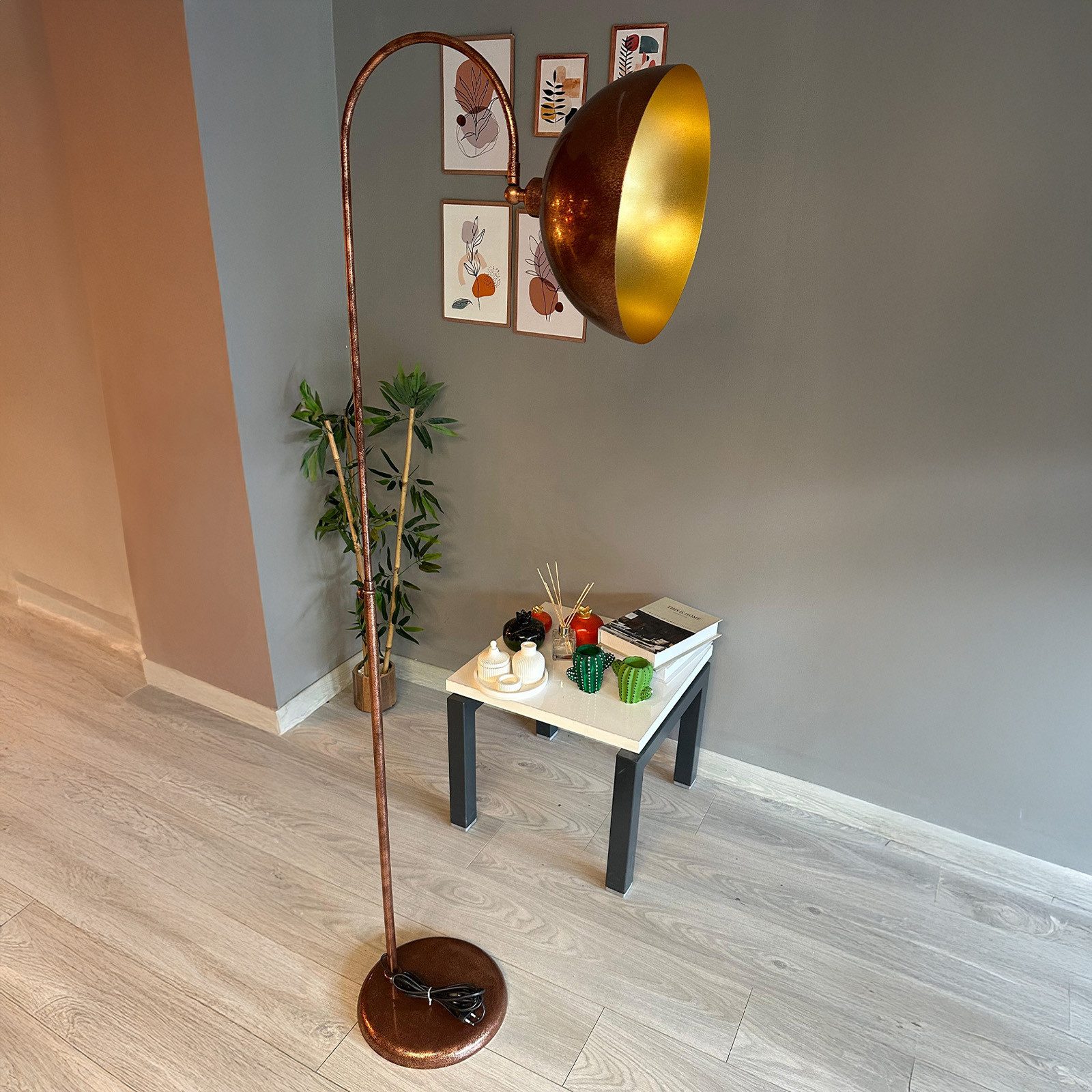 Bamyum Stehlampe Moderne Metall Stehlampe mit Dimmer, ohne Leuchtmittel, verstellbarer Lampenschirm – Bild 3 von 5