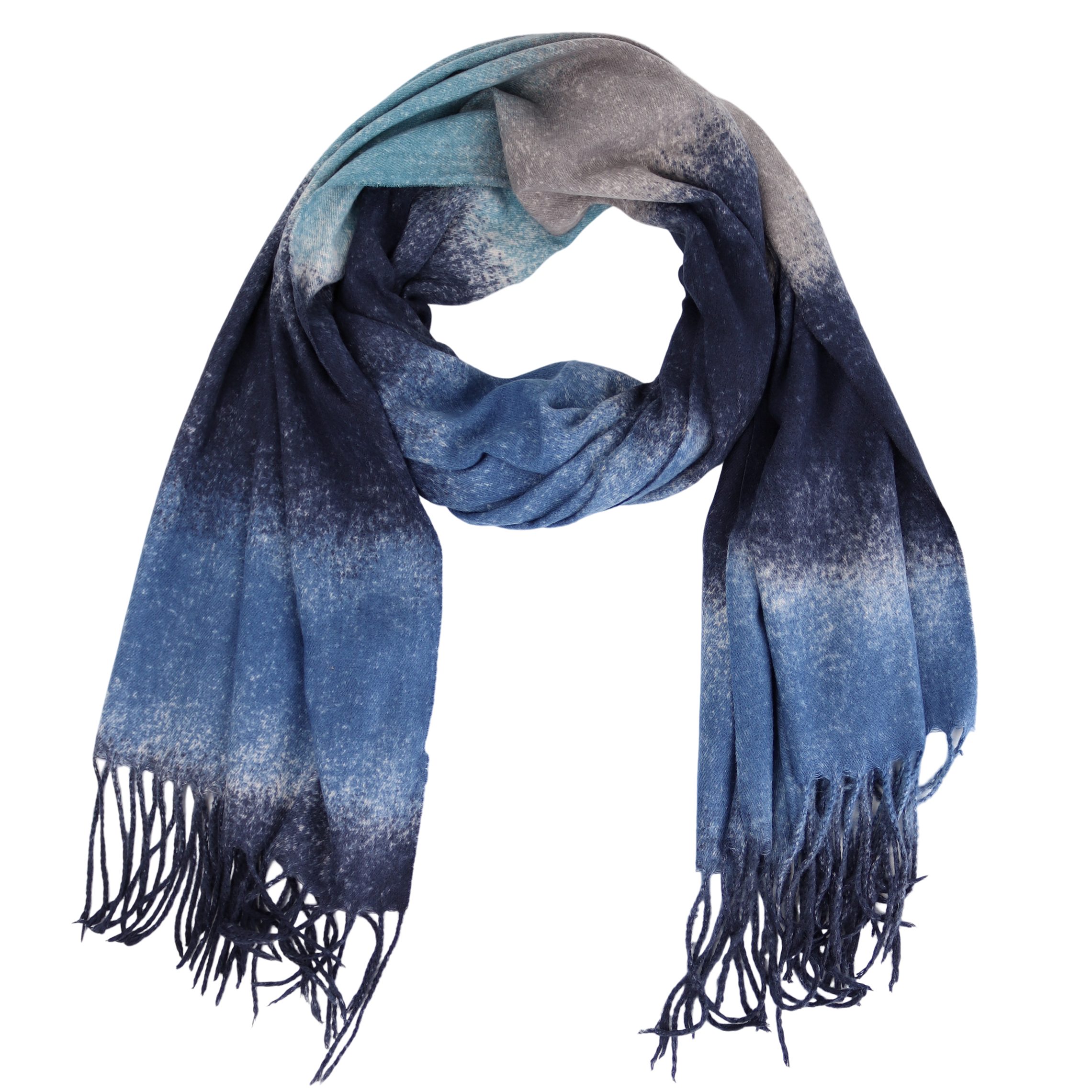 MIRROSI Modeschal weicher und warmer im Farbverlauf mit Fransen, 70x180cm, günstig online kaufen