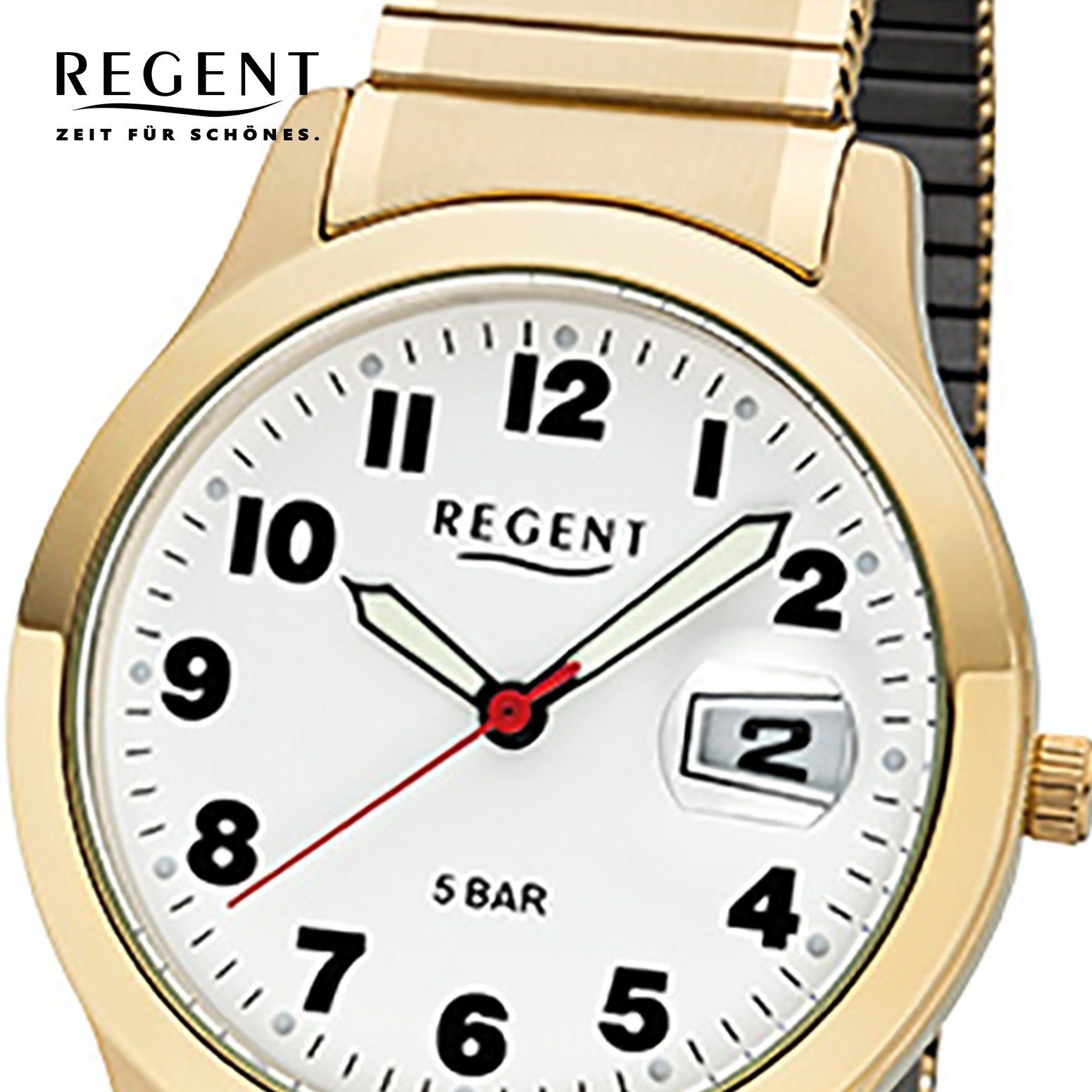 Regent Quarzuhr Regent Herren-Armbanduhr gold Analog, günstig online kaufen