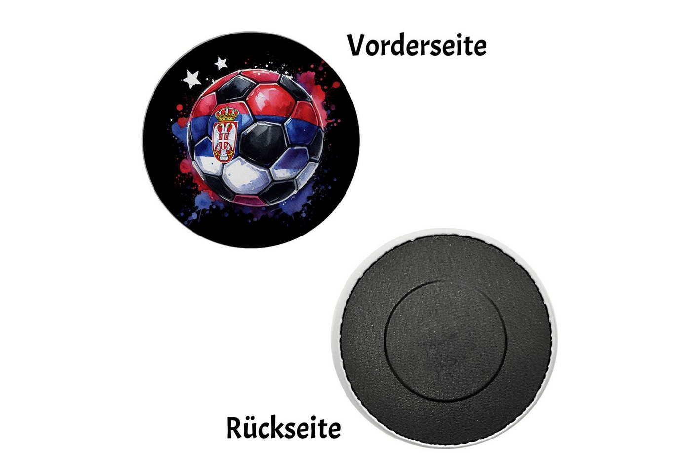 Thumbnail - speecheese Magnet Fußball Serbien Flagge Magnet rund