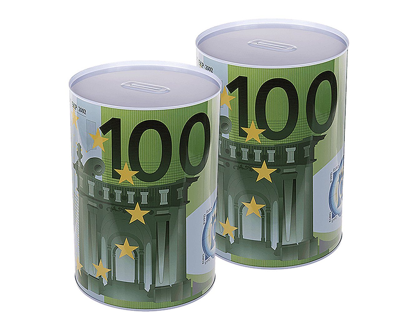 Out of the Blue Dose Set XXXL Jumbo Spardose mit 100€ Motiv 22 x 15 cm Riesige Sparbüchse (2 St)