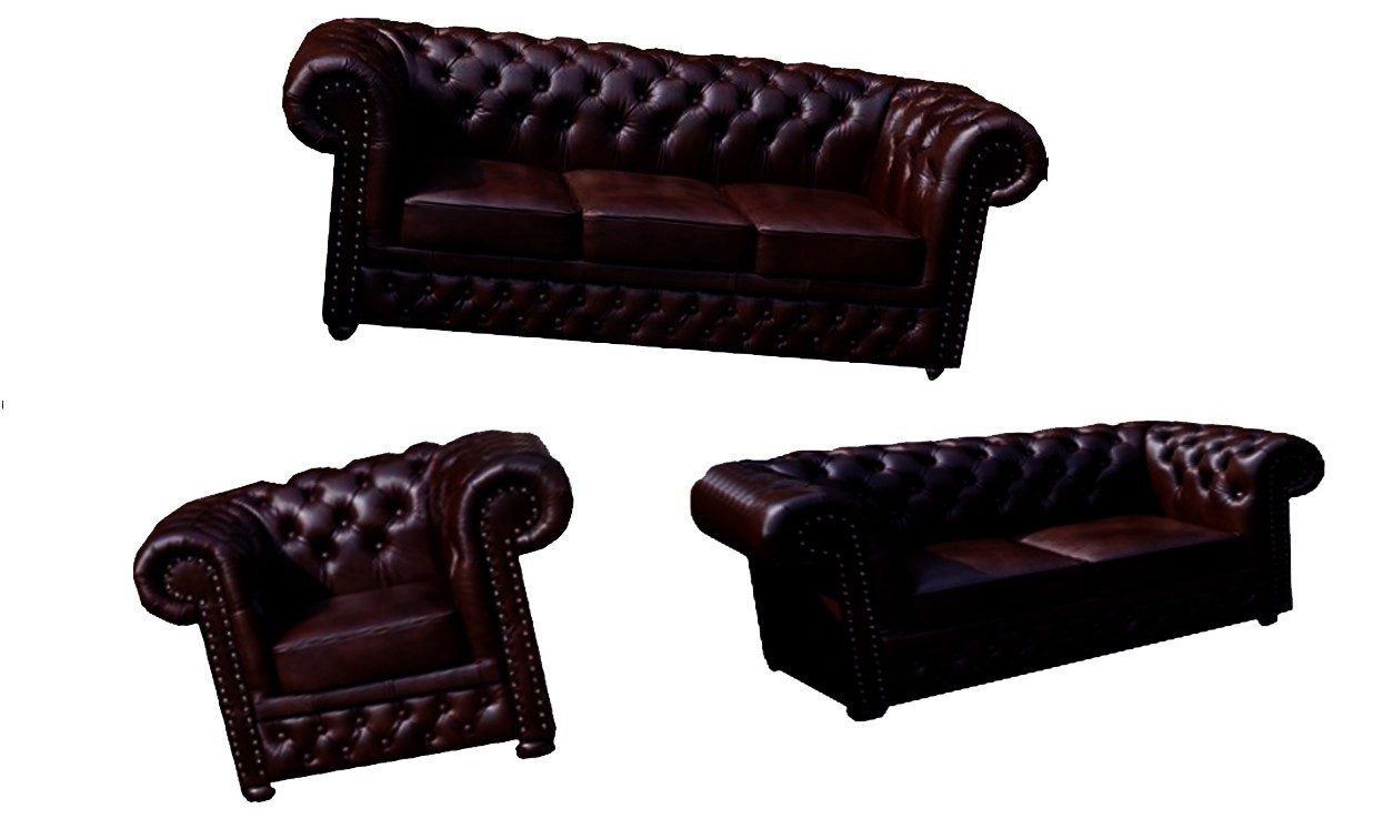 JVmoebel Chesterfield-Sofa Leder-Sofa CROMER in klassischem Design, Made in Europa