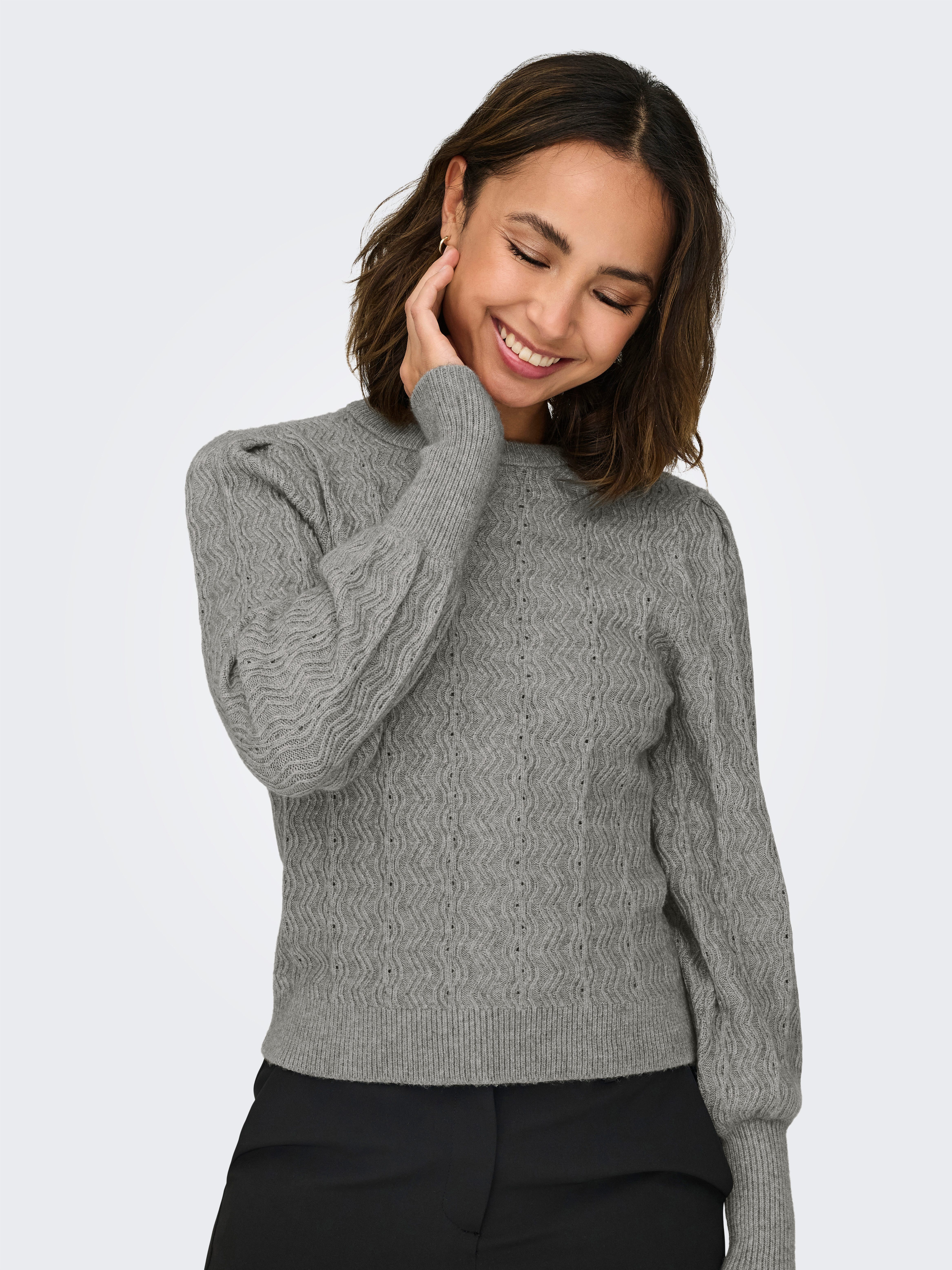 ONLY Rundhalspullover ONLKATIA LS STRUC PUFF günstig online kaufen