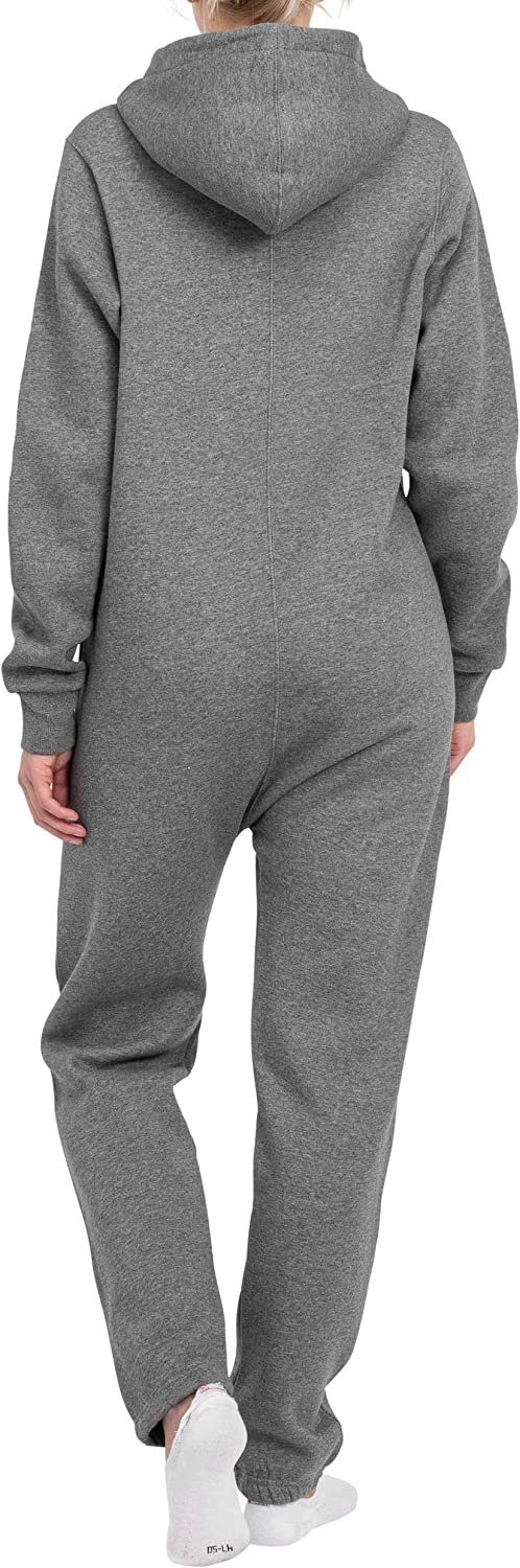 Basisstoff Jumpsuit Damen Jumpsuit Overall Onesie Einteiler Hausanzug Baumwolle