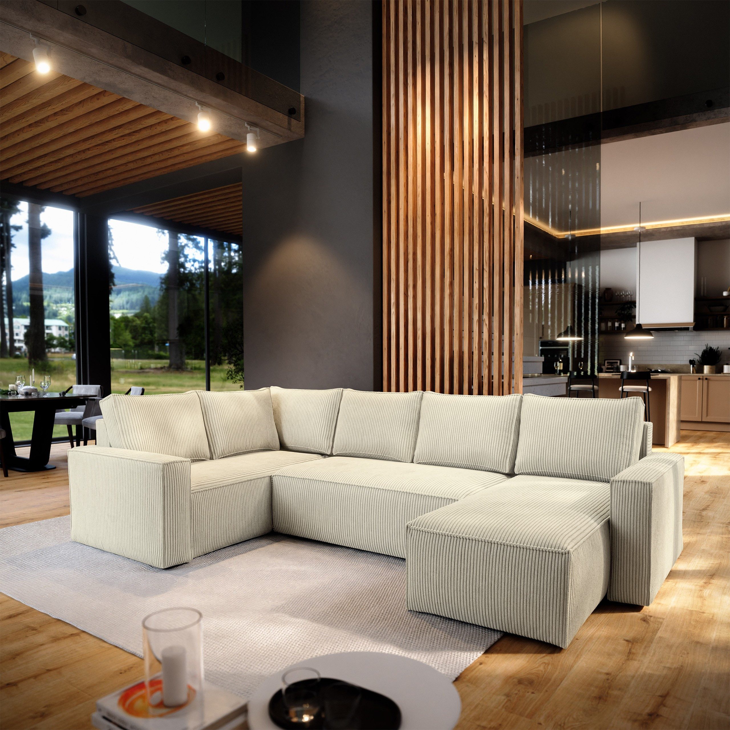 Masseno Ecksofa NORENA mit Schlaffunktion U-Form, günstig online kaufen