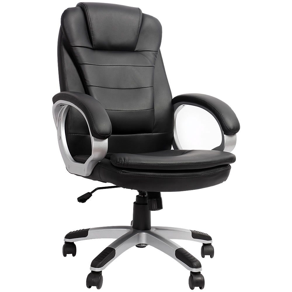 Mucola Schreibtischstuhl Chefsessel Bürostuhl 120 KG Drehstuhl Schreibtischstuhl Gaming Stuhl (Stück), Rückenlehne mit integrierter Kopfstütze Schwarz | schwarz
