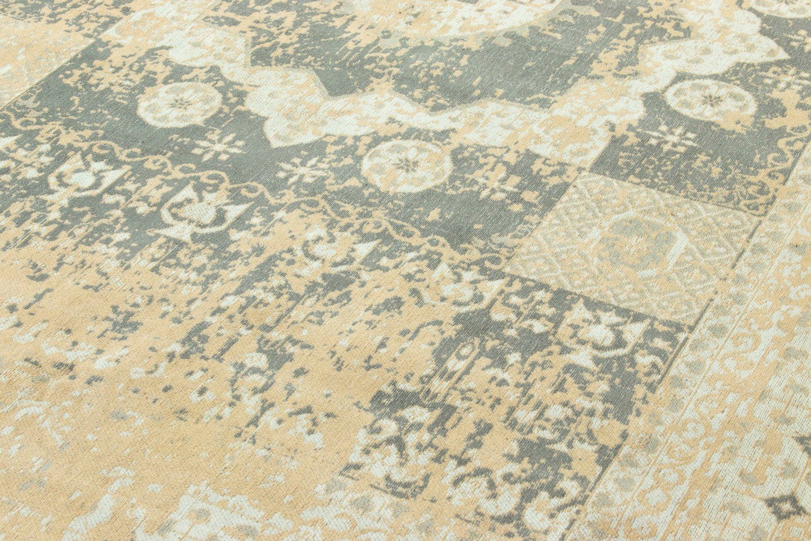 Shabby LAGUNE, mm, Wohnzimmer Teppich morgenland, rechteckig, VINTAGE goldfarben Handarbeit, Chic, Höhe: 6