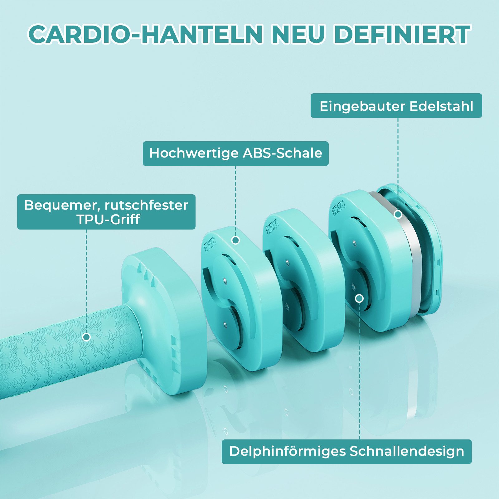 Dripex Hantel-Set verstellbare Hanteln Set 2er 2,5kg/5kg, justierbare 6 Hantelplatten