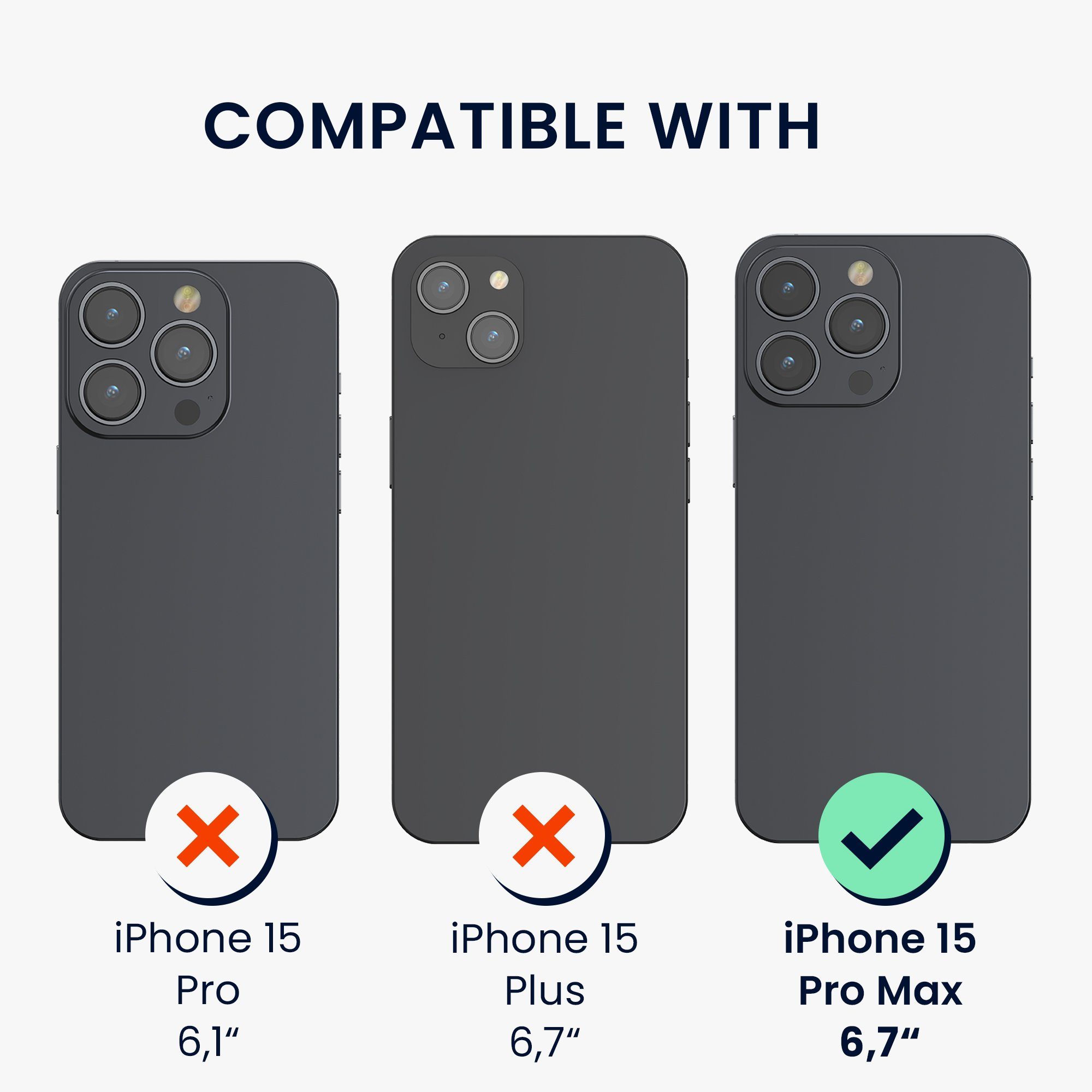 kwmobile Smartphone-Hülle Hülle für Apple iPhone 15 Pro Max Handyhülle Kameraschutz, Hard Case mit TPU Bumber - Schutzhülle kompatibel mit MagSafe