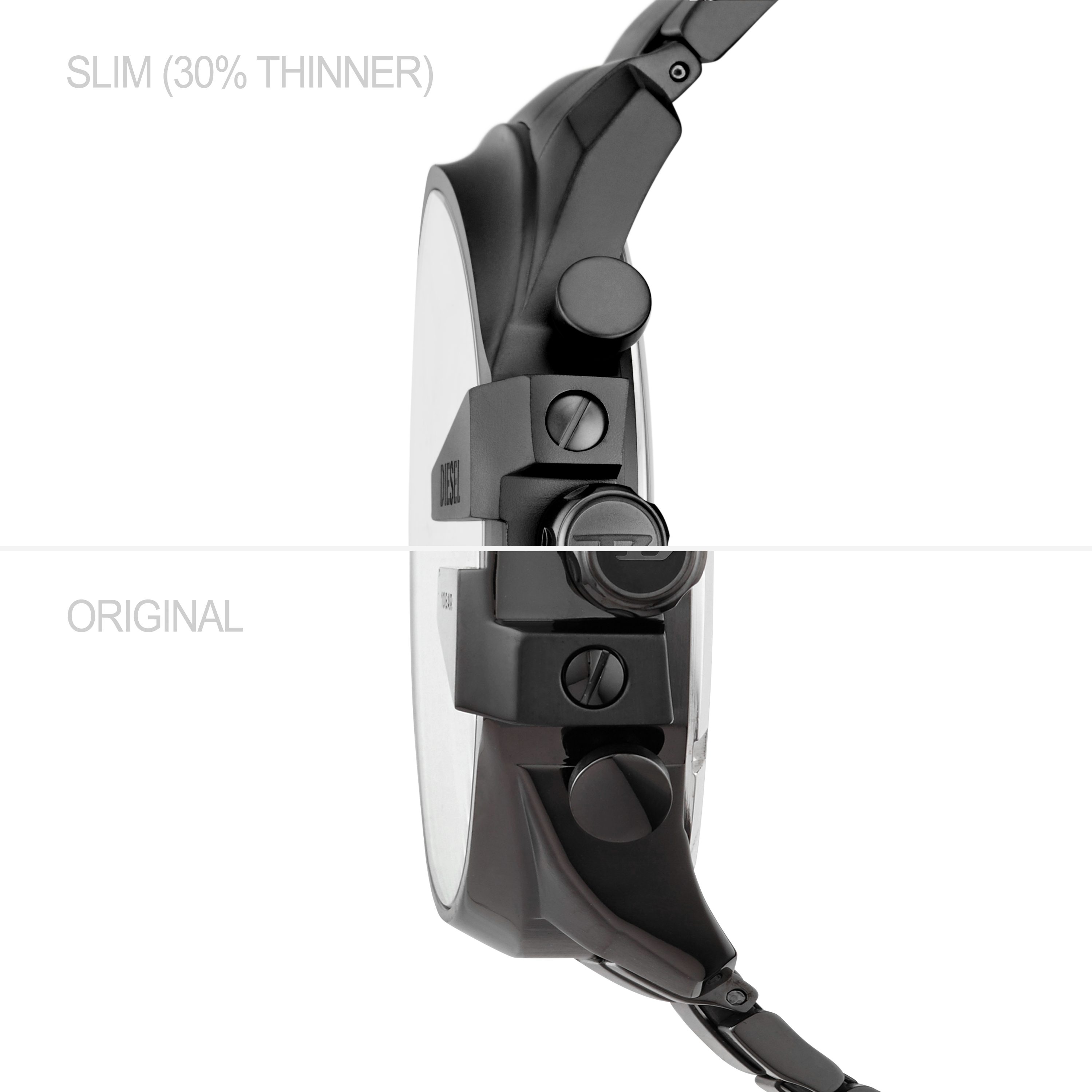 Diesel Chronograph Mega Chief Slim DZ4686, Quarzuhr, Armbanduhr, Herrenuhr, Edelstahlarmband, analog, Tag