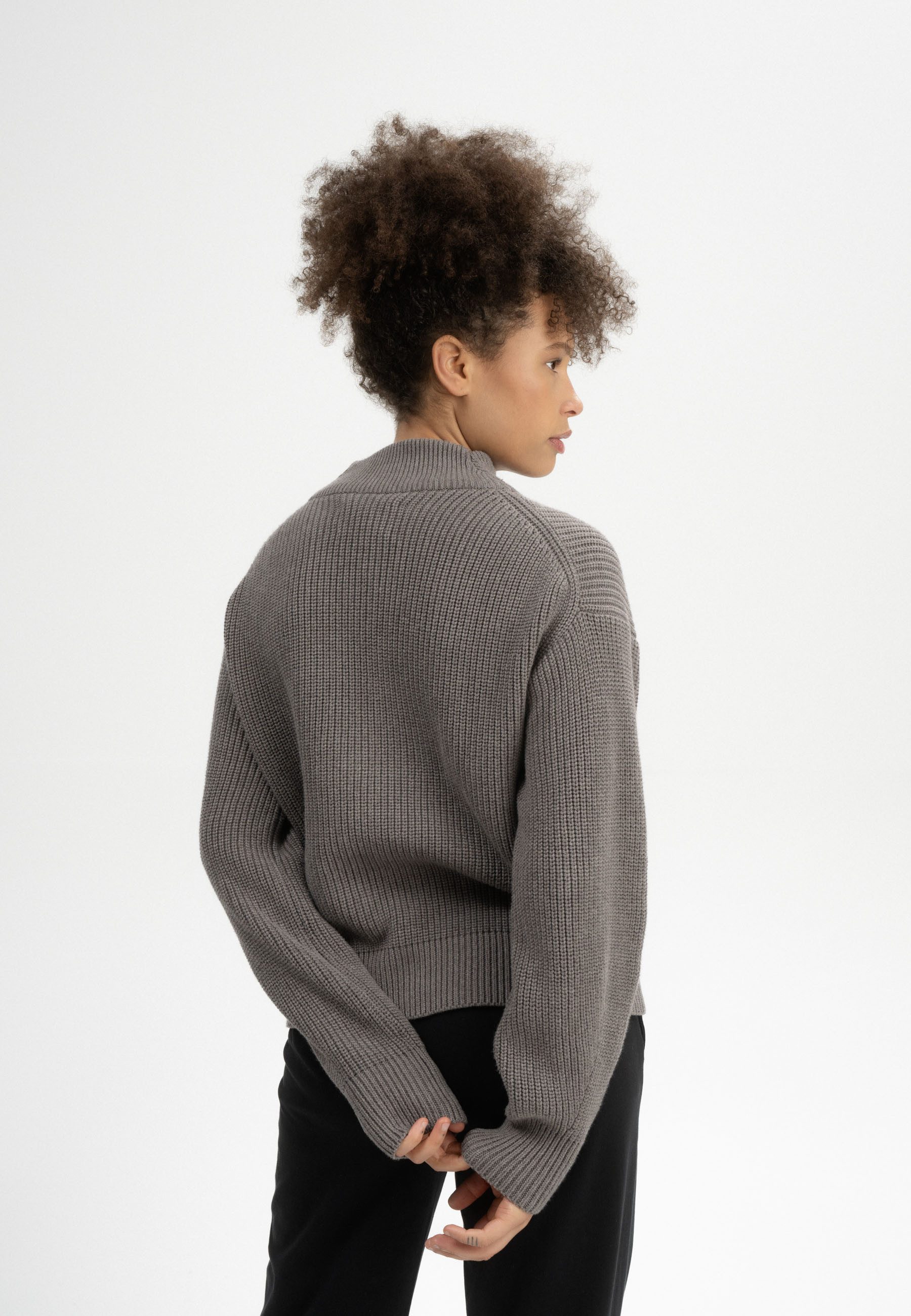 MELA Strickpullover Damen Rippstrick Troyer KIMAYA günstig online kaufen