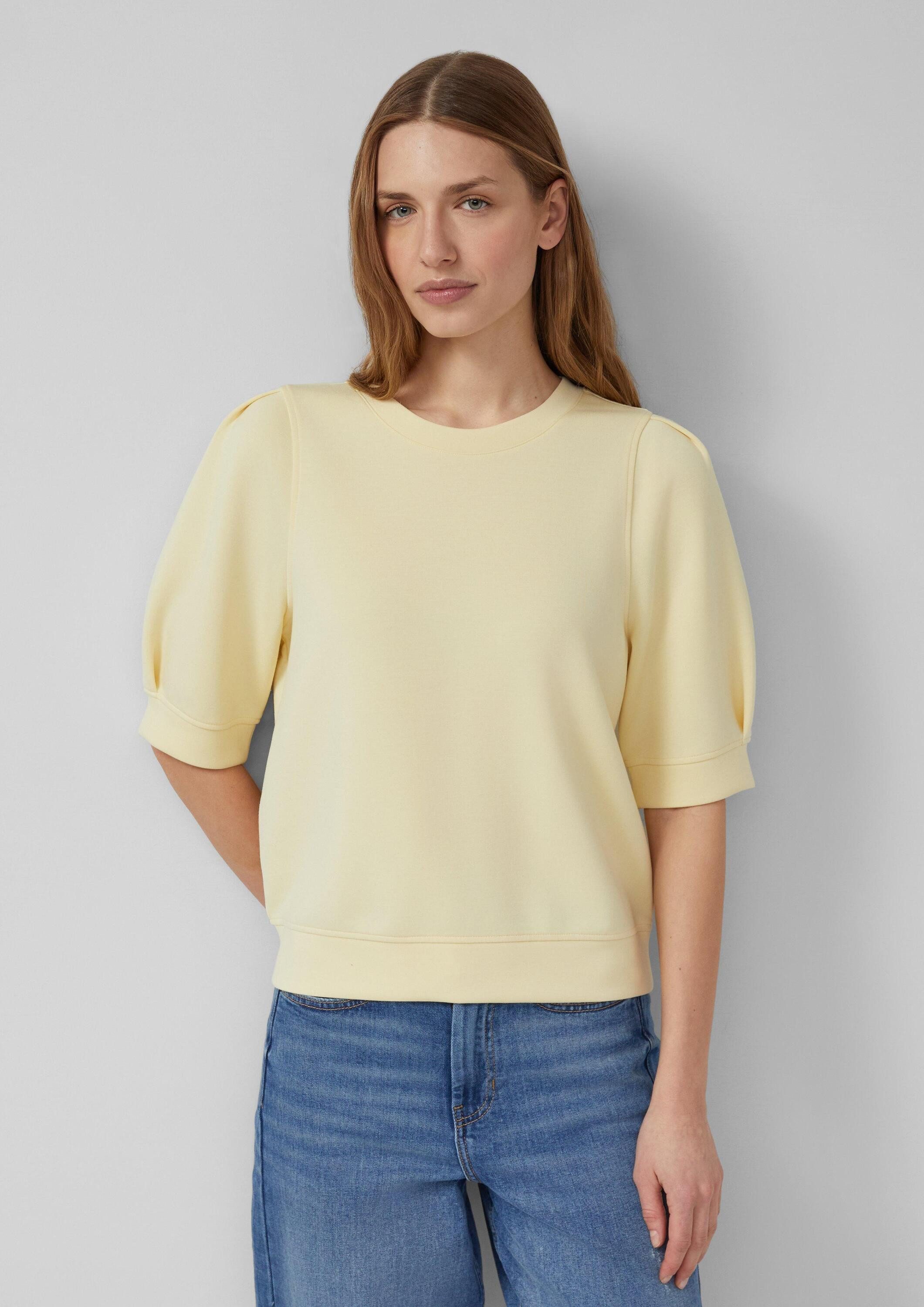 s.Oliver Sweatshirt Sweatshirt Scuba-Sweatshirt mit Faltendetails