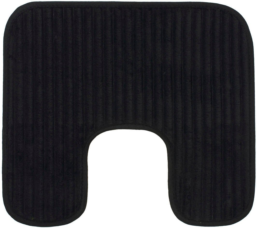 Gözze Badematte Berlin, Höhe 7 mm, rutschhemmend beschichtet, fußbodenheizungsgeeignet, Polyester, rechteckig, Badteppich, Uni Farben, Cord Optik, waschbar
