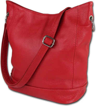 Toscanto Shopper Toscanto Schultertasche, Shopper (Shopper, Shopper), Damen Tasche Echtes Leder rot, Made-In Italy