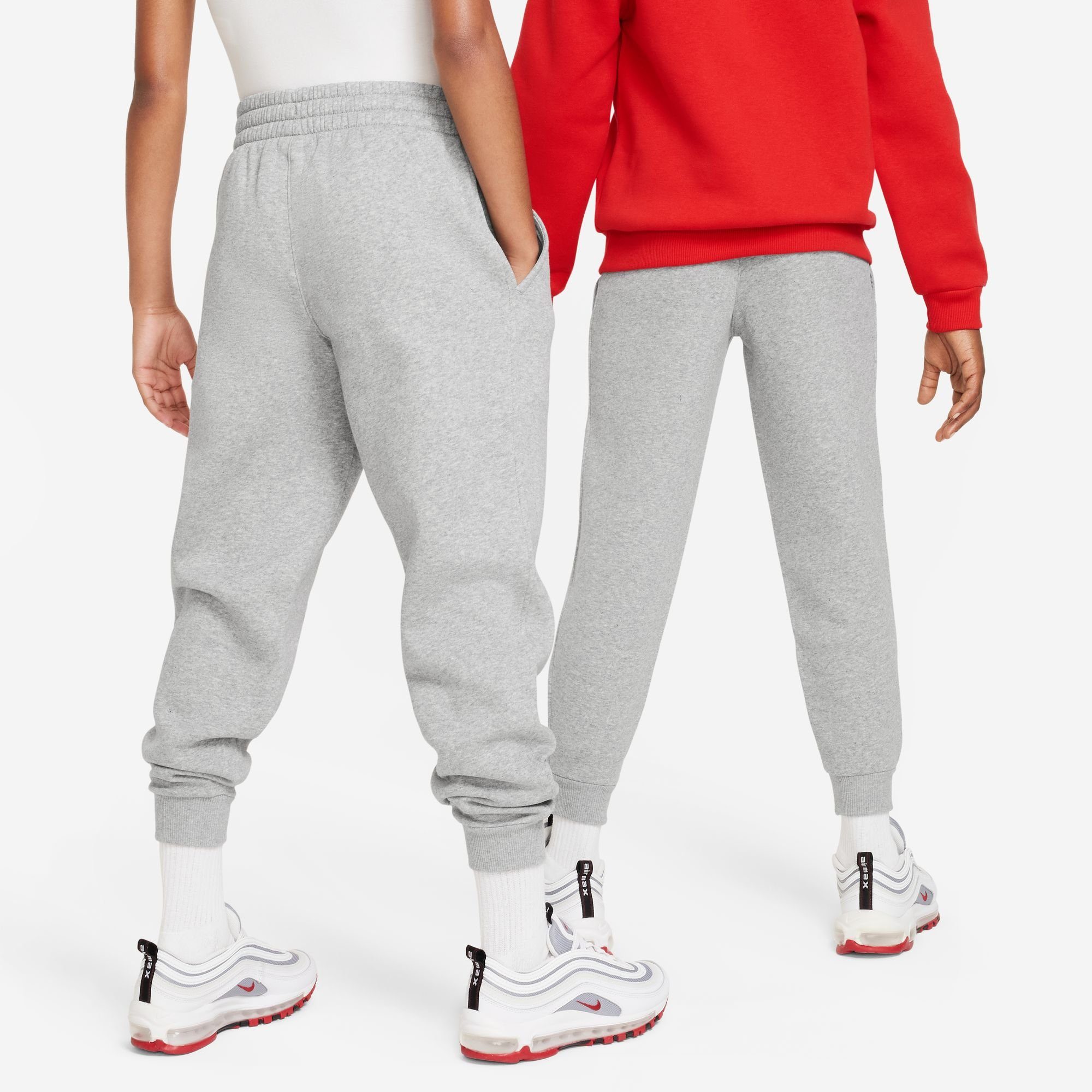 Jogginghose Nike PANTS JOGGER FLEECE Sportswear GREY/WHITE BIG DK KIDS' CLUB HEATHER/BASE GREY