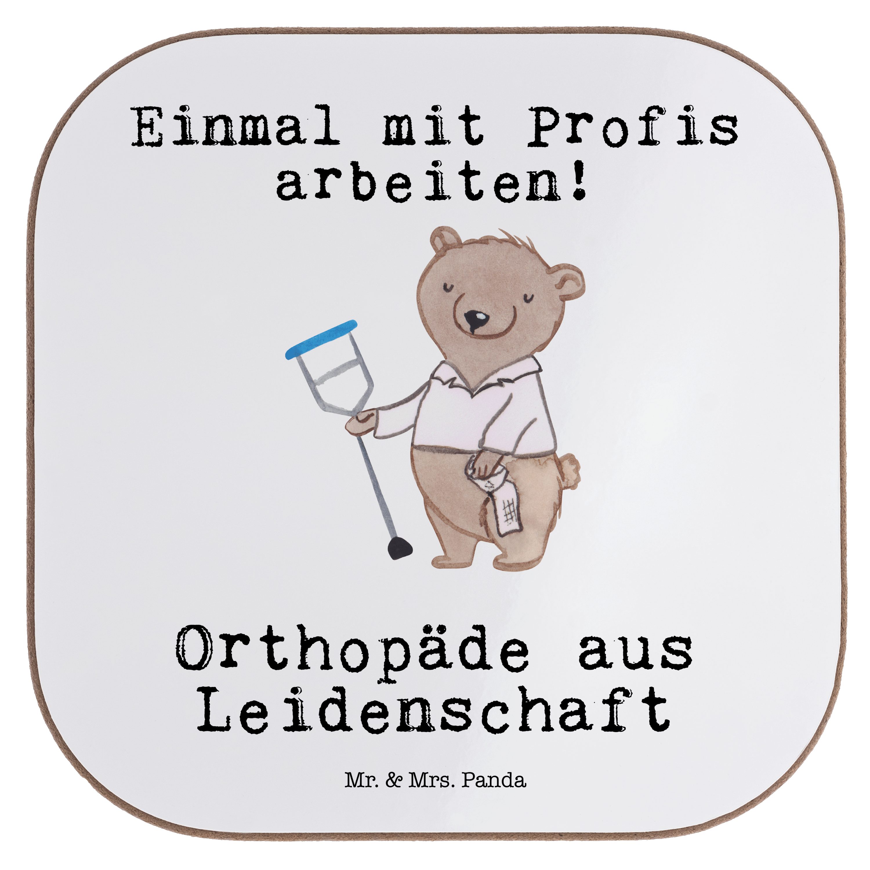 Mrs. Getränkeuntersetzer & - - Panda Orthopäde Praxis, krankgeschriebe, Geschenk, Mr. 1-tlg. Weiß Leidenschaft aus