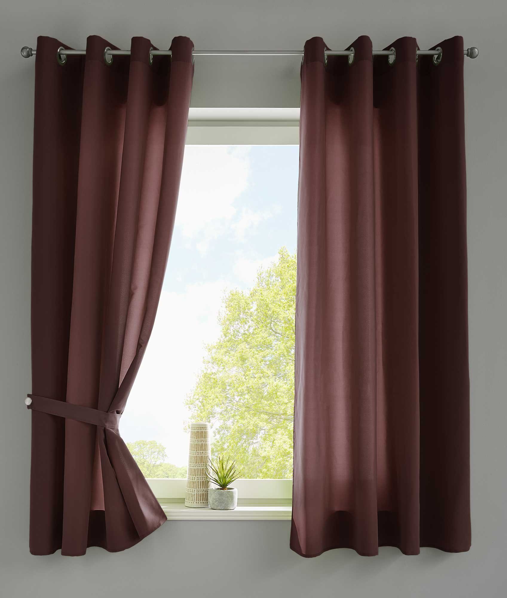 Gardinenbox Vorhang (2 St), Ösen, blickdicht, Microsatin, »Berlin« Blickdicht Microsatin Lichtdurchlässig 20405N2