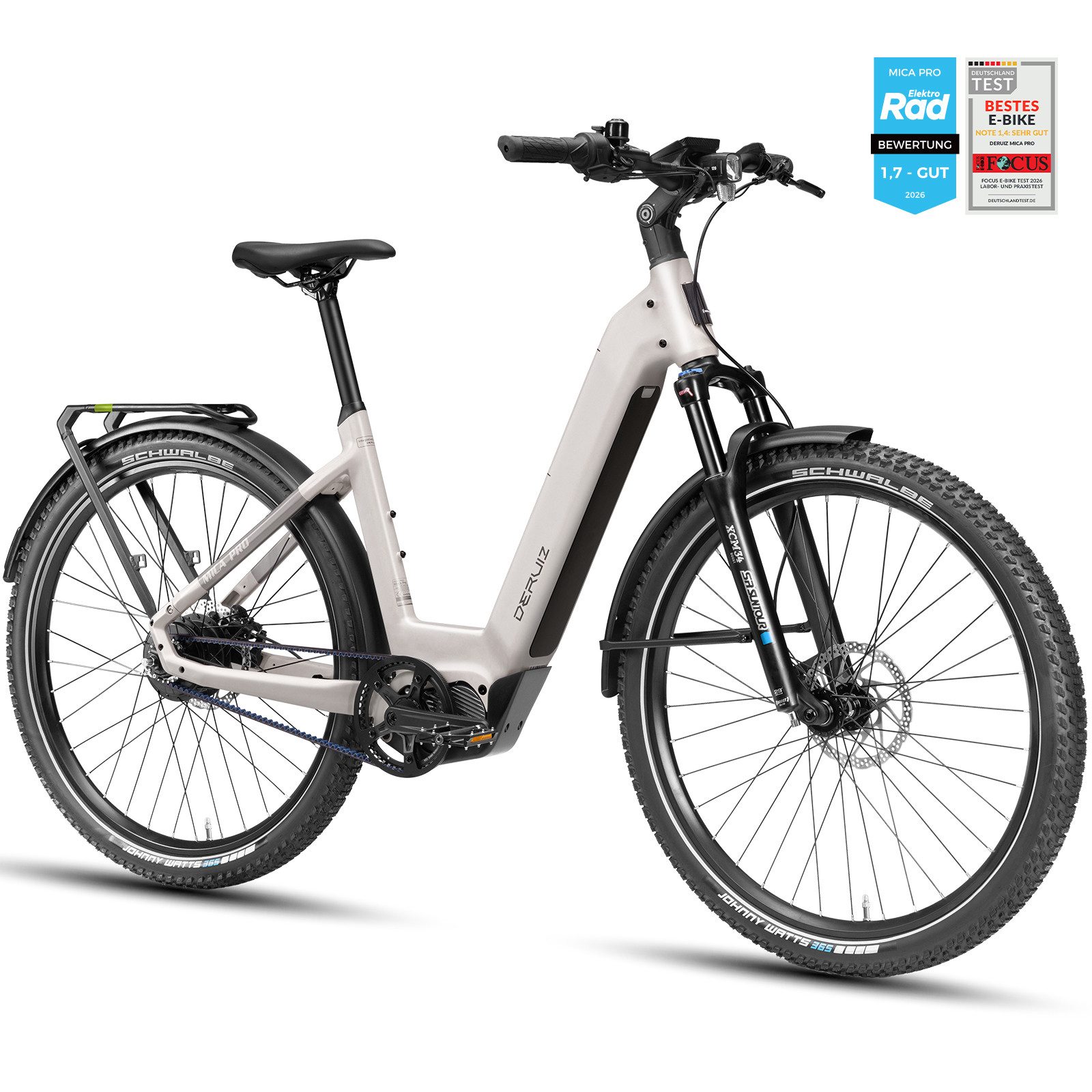 DERUIZ E-Bike Mountainbike 28 Zoll Mica Pro, 110 Nm, bis zu 180 km, 180 kg Gesamtgewicht, Nabenschaltung, Mittelmotor, 720 Wh, (Trittfrequenz- und Drehmomentsensor, Lockout-Federgabel, Tiefeinsteiger), Gates CDX, ENVIOLO stufenlos, 100-mm-Federgabel, App-Navigation