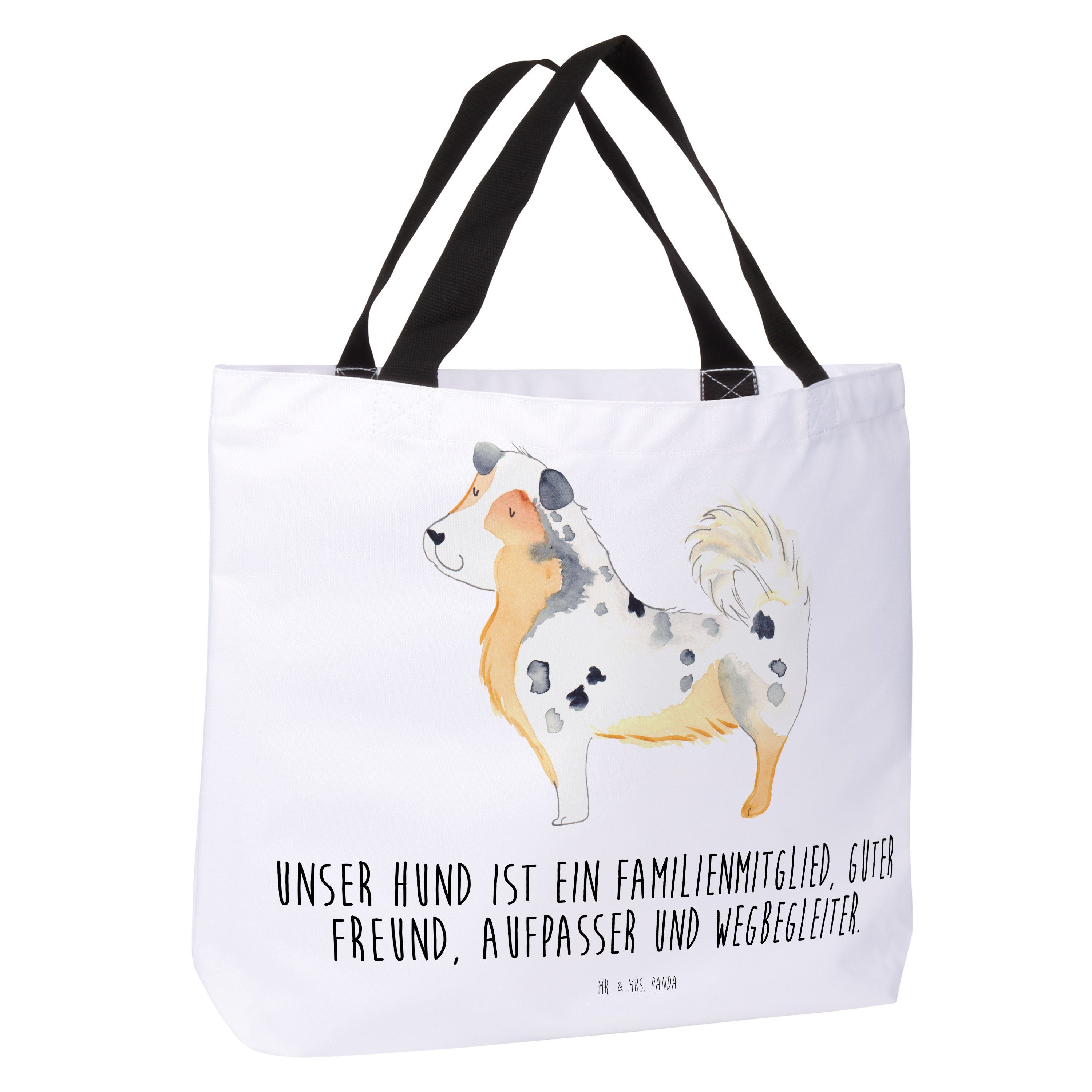 Hundemama, Mrs. & - Strandtasch Mr. (1-tlg) Weiß Geschenk, - Spruch, Australien Panda Shopper Shepherd