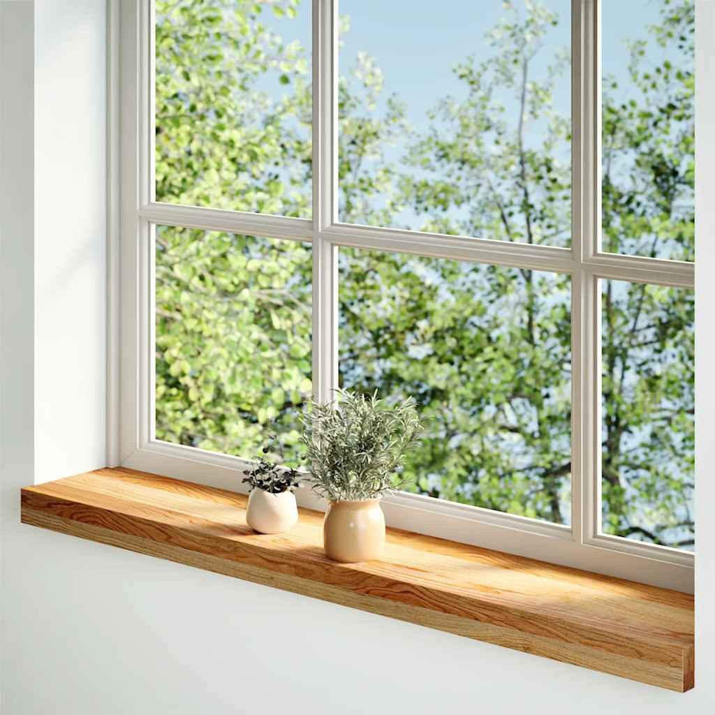 vidaXL Fensterbank Fensterbänke 2 Stk. Hellbraun 80x15x2 cm Massivholz Eich günstig online kaufen