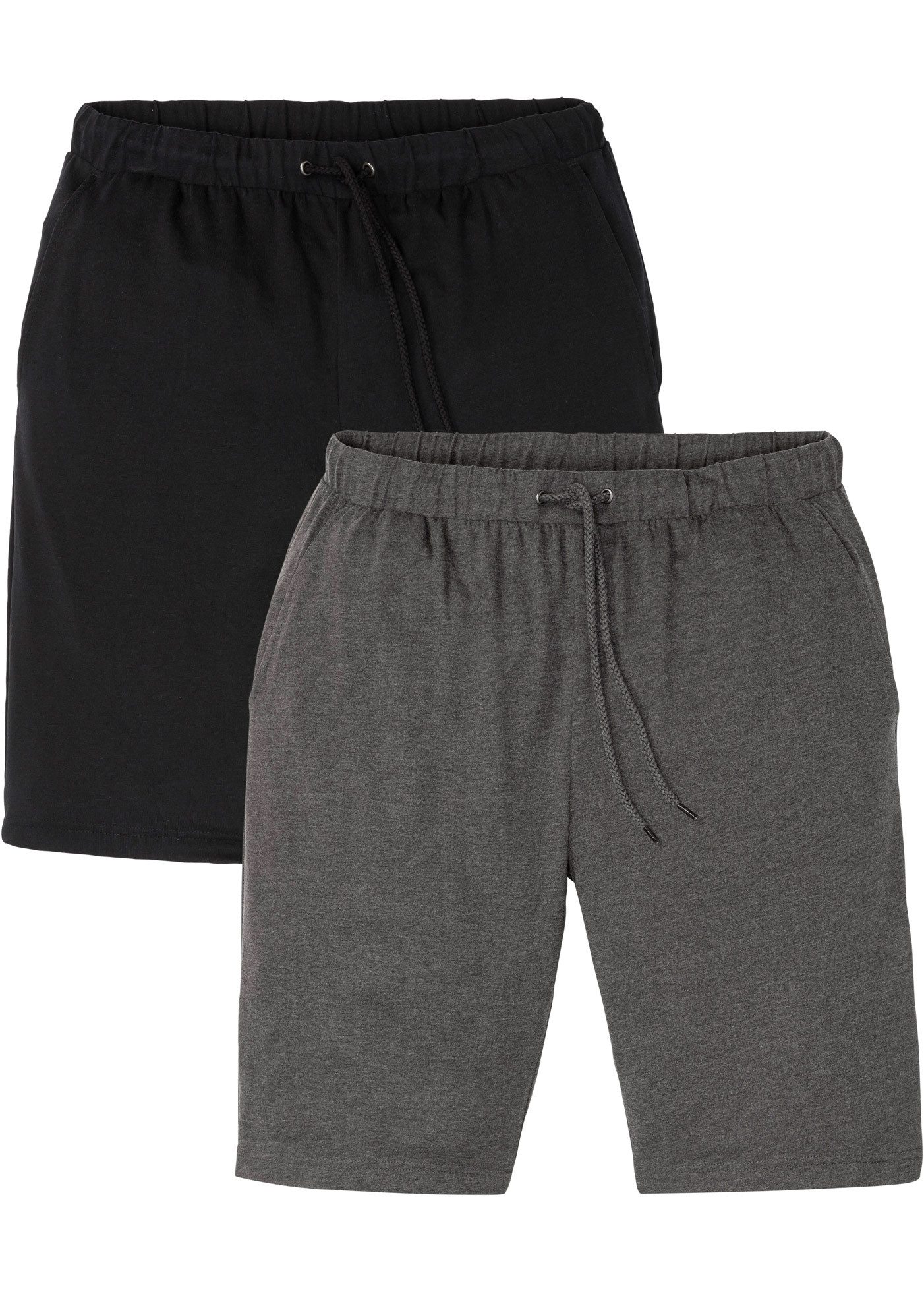 bonprix Shorts (Packung, 2-tlg., 2er) aus Baumwolle und Polyester, Regular Fit, leichte Qualität