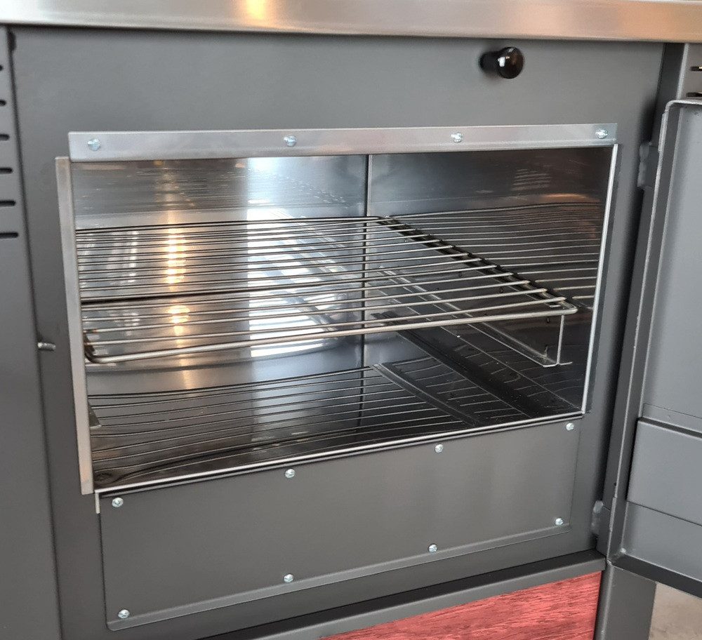 ProTermo Festbrennstoffherd PANONIA Kacheln bordeaux, rechte Version, 8,5 kW