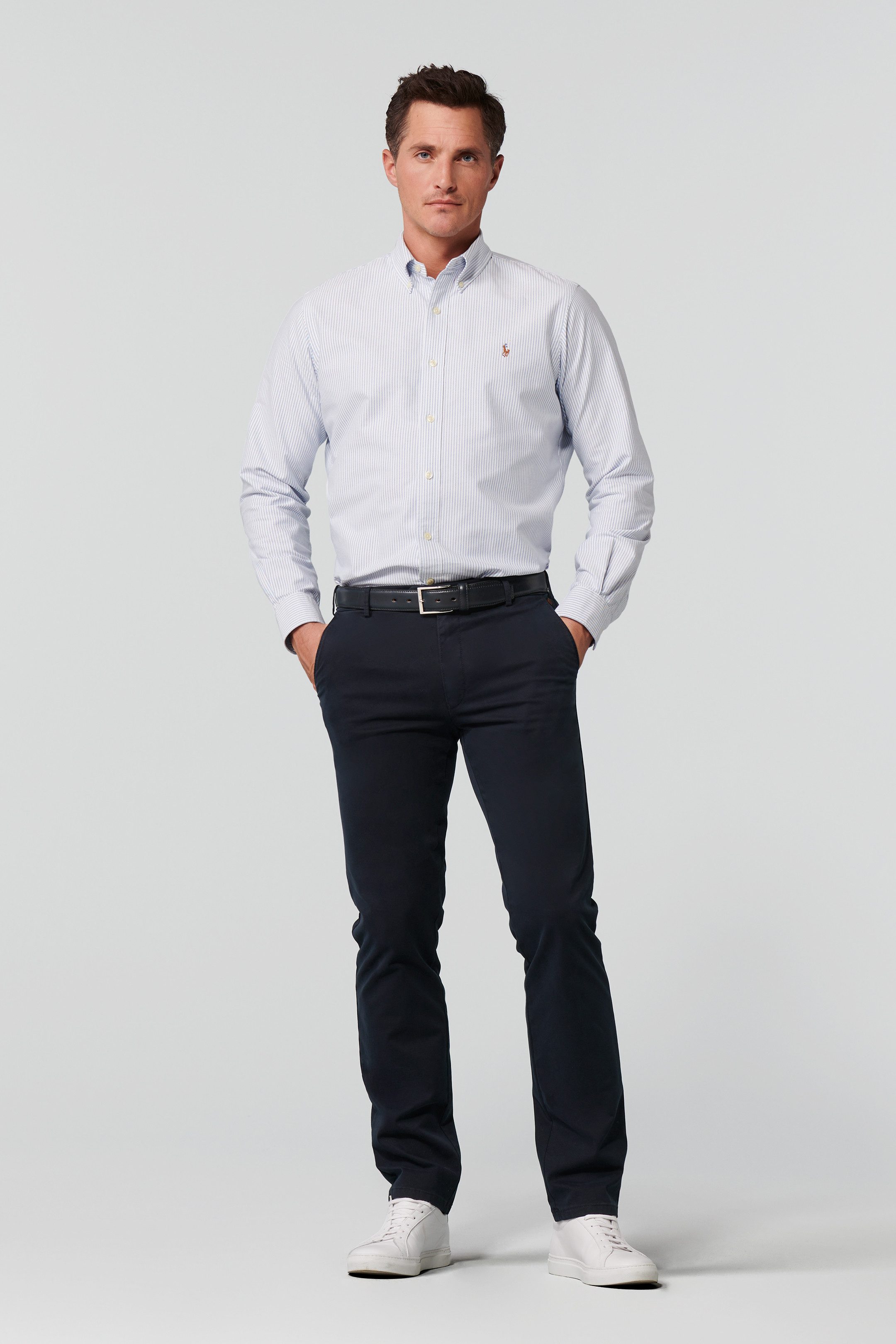 MEYER Chinohose Meyer Hose Chino Roma - dunkelblau (1-tlg)