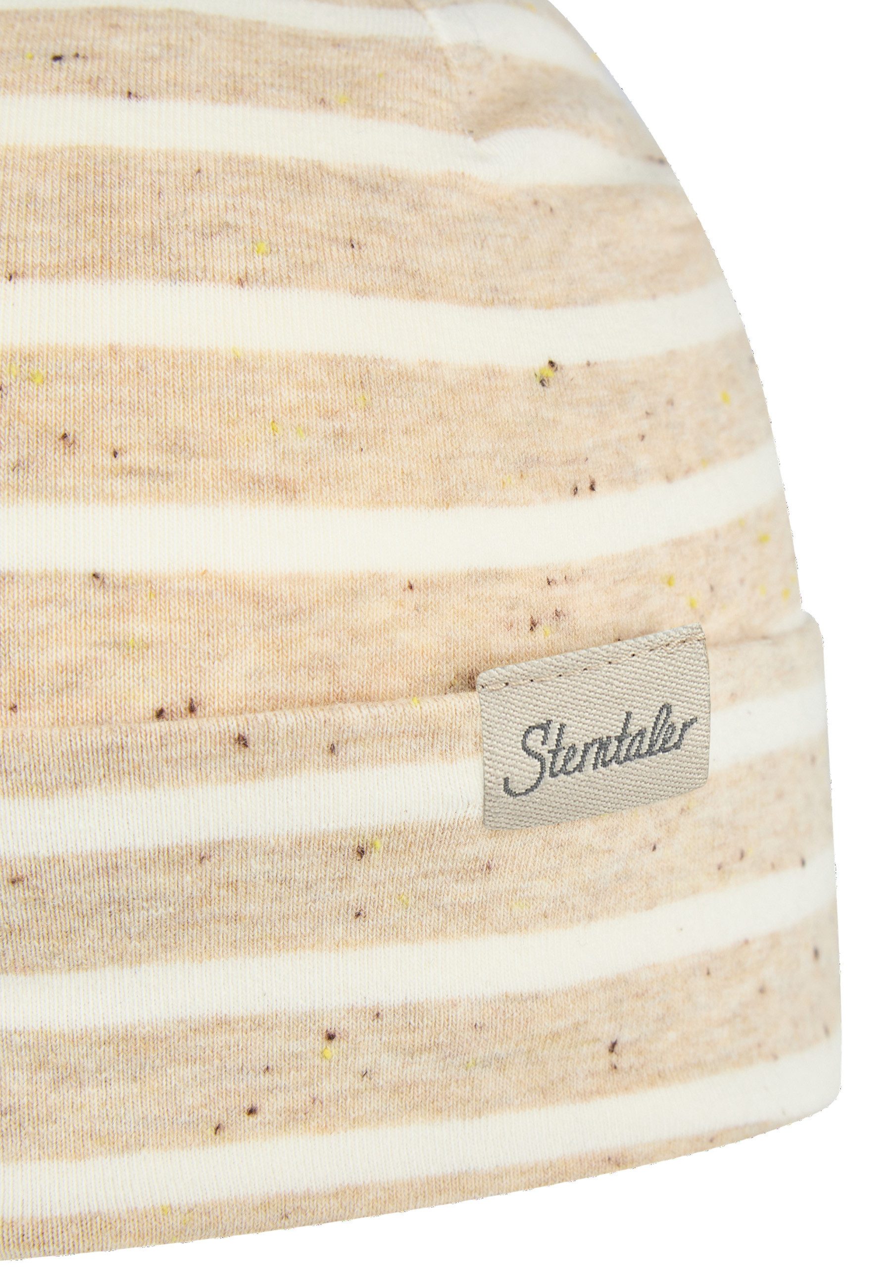 Sterntaler® Beanie UV-Schutz 50+ Beanie Streifen (1-St) Beanie aus Ringel-Melange-Jersey mit Pünktchen, 2 Tragevarianten