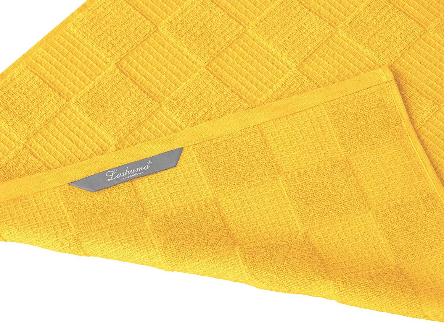 50x50 Baumwolle aus Geschirrtuch Abtrockentücher 3-tlg), (Set, Lashuma gelb Lissabon, cm