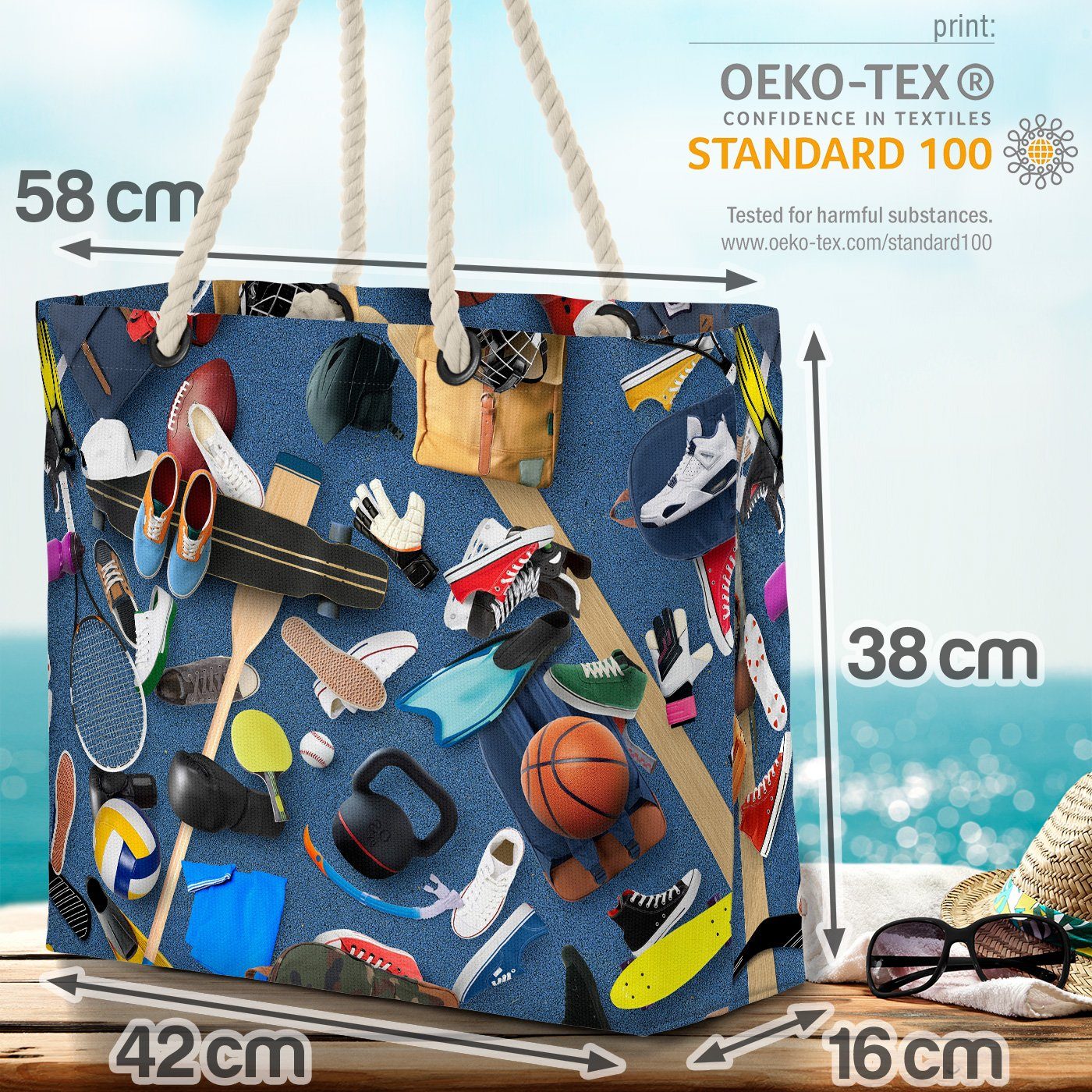 gymnastik Freizeit Sport Strandtasche ausstattung (1-tlg), bask hobby VOID sport Sportausrüstung